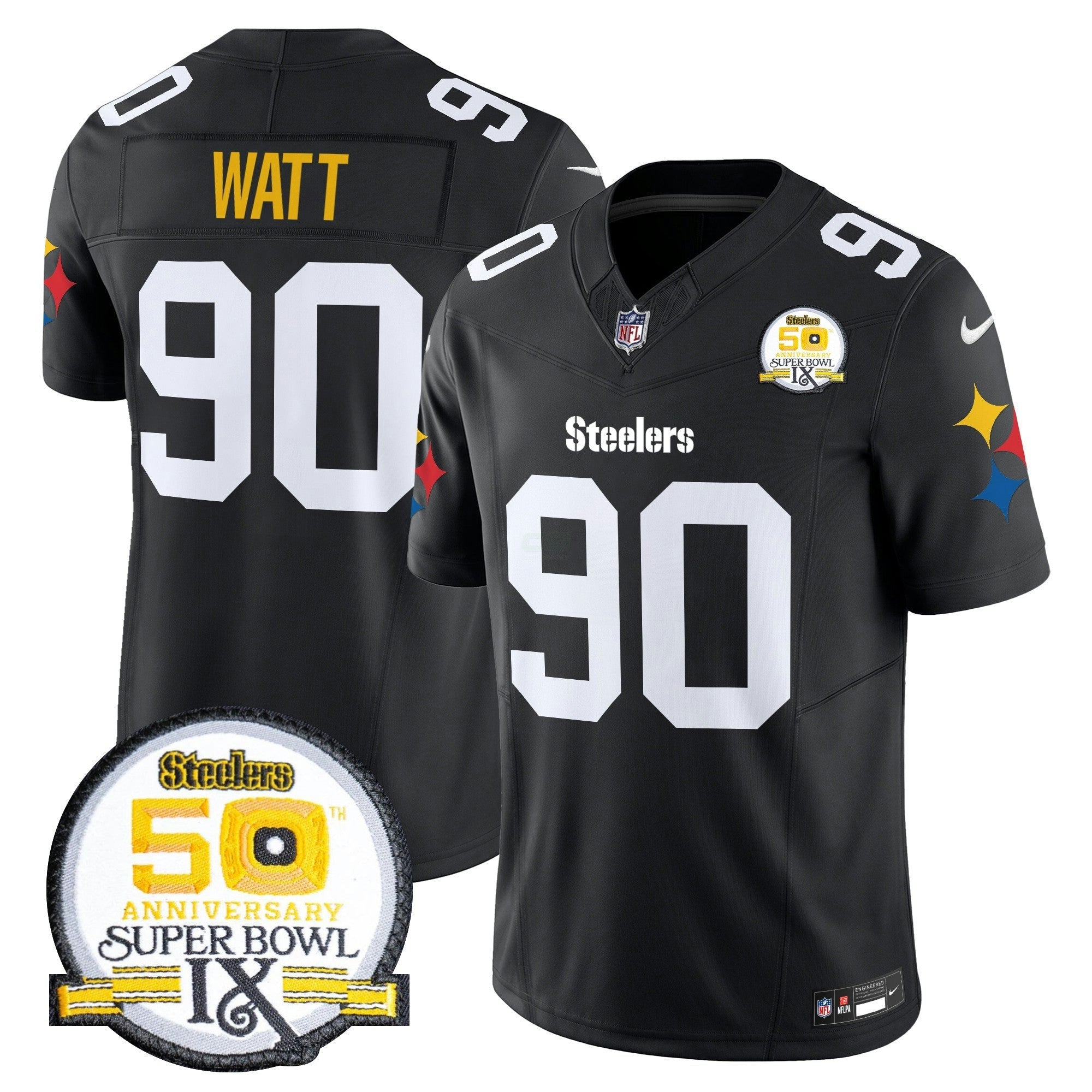 Camisa NFL Men’s 50th Anniversary Of Super Bowl IX Patch Vapor Limited Jersey V2
