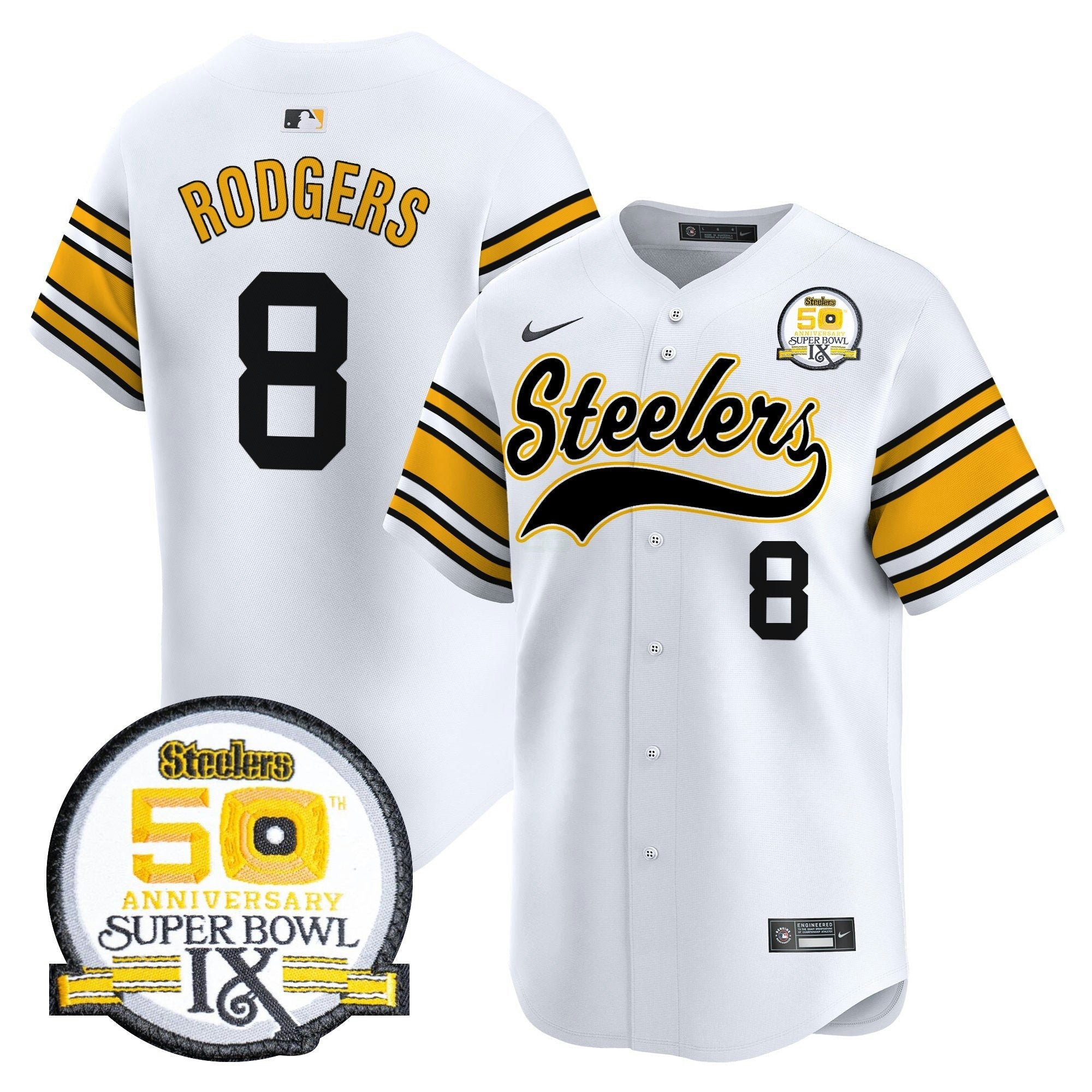 Camisa NFL Men’s 50th Anniversary Of Super Bowl IX Patch Vapor Premier Jersey