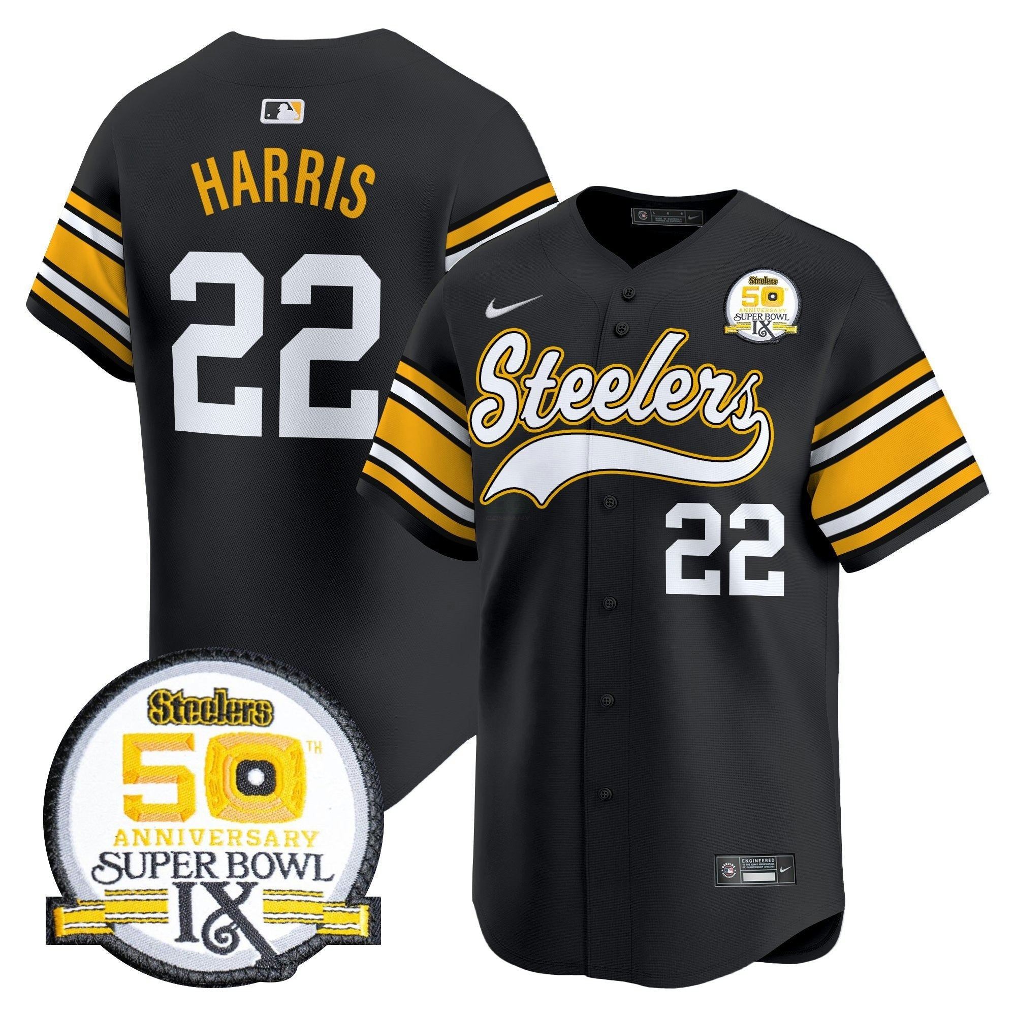 Camisa NFL Men’s 50th Anniversary Of Super Bowl IX Patch Vapor Premier Jersey