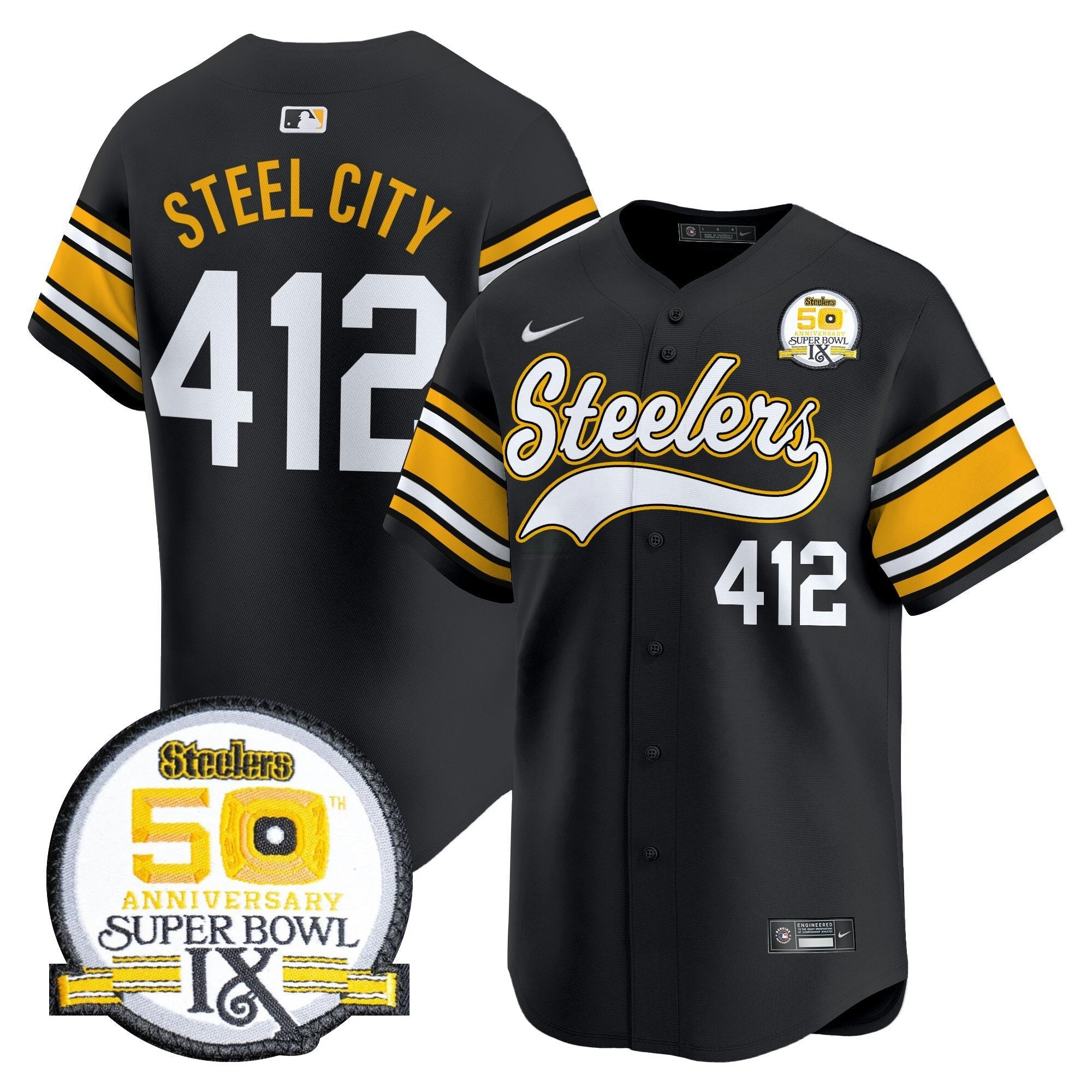 Camisa NFL Men’s 50th Anniversary Of Super Bowl IX Patch Vapor Premier Jersey
