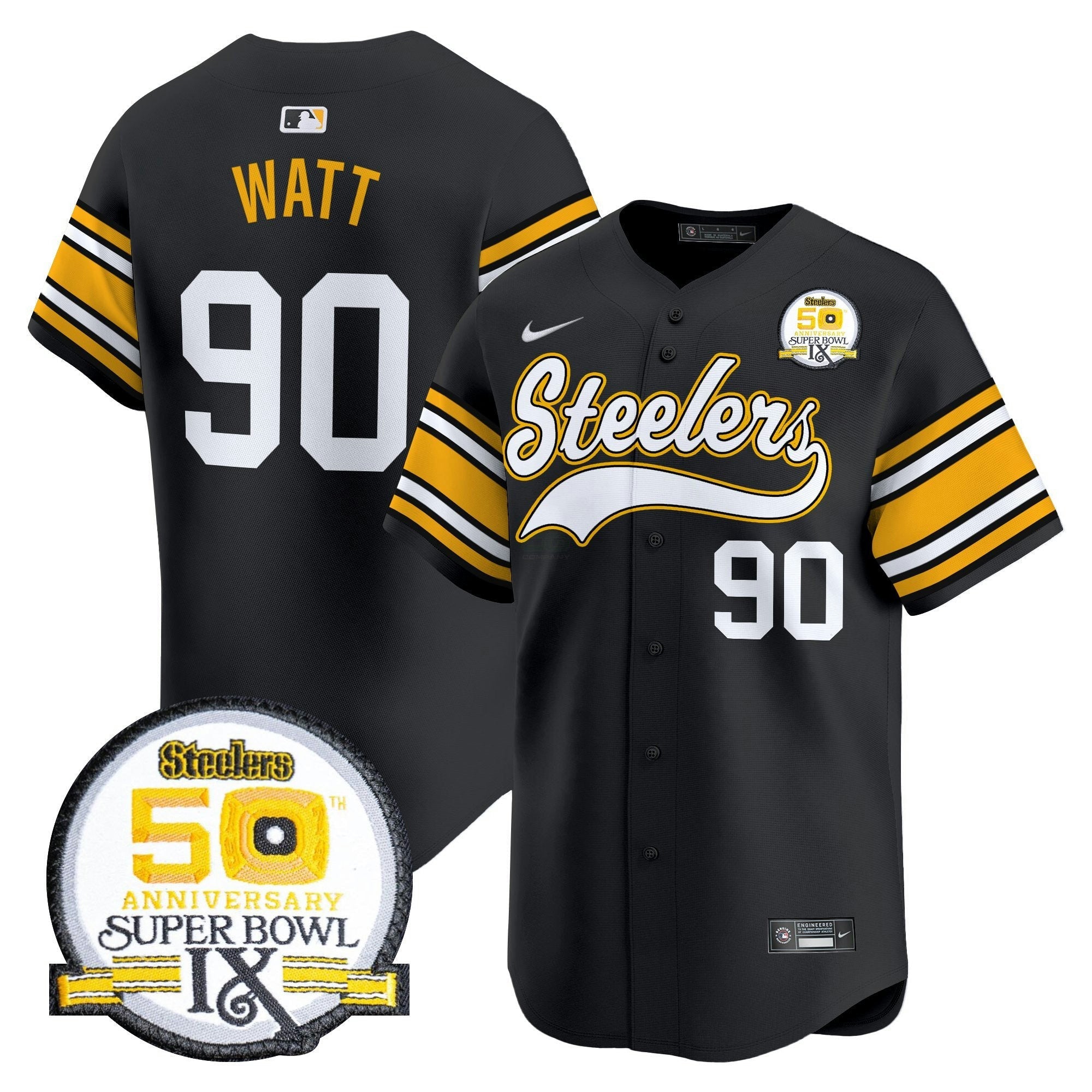 Camisa NFL Men’s 50th Anniversary Of Super Bowl IX Patch Vapor Premier Jersey