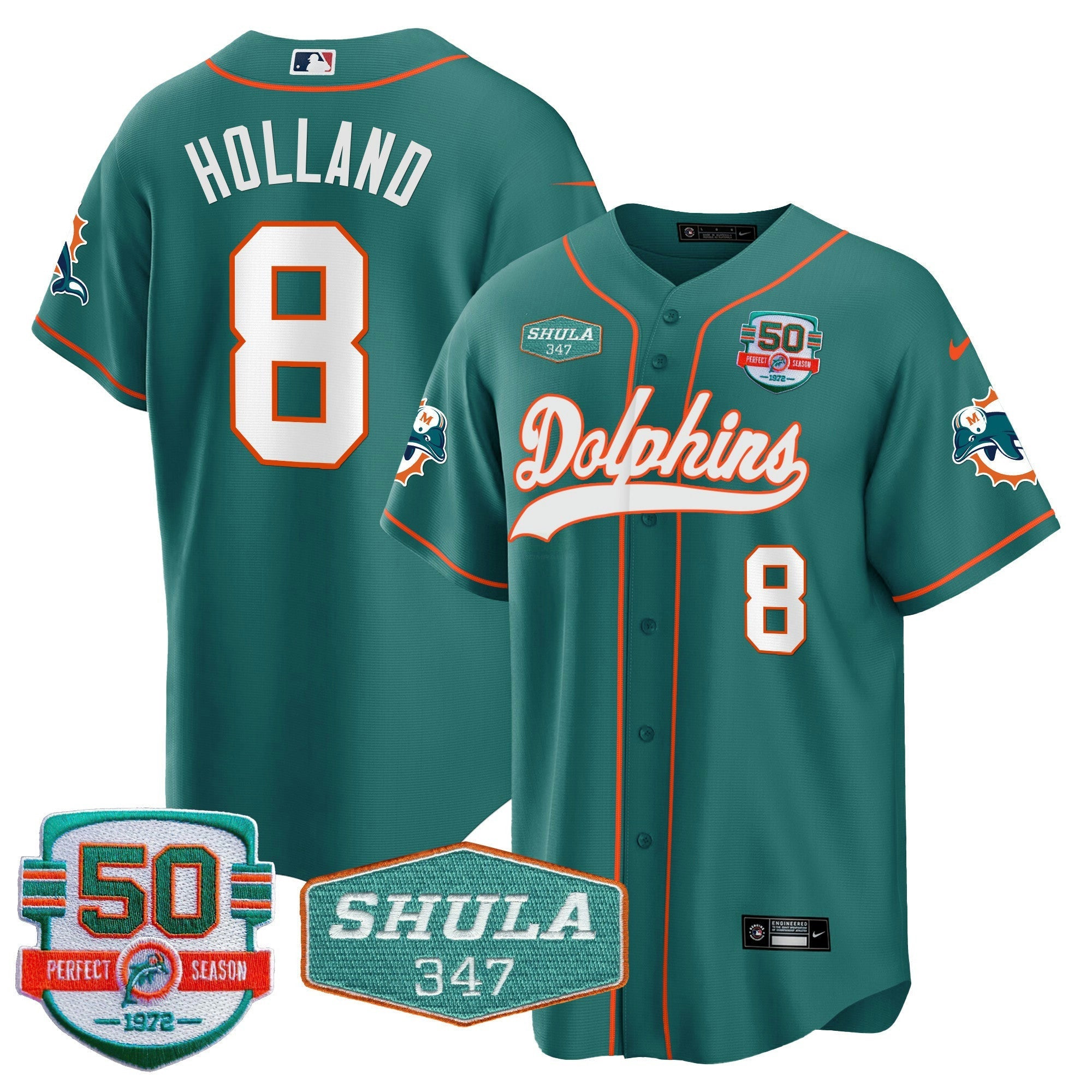 Camisa NFL Men’s 50th & Don Shula 347 Memorial Patch Jersey