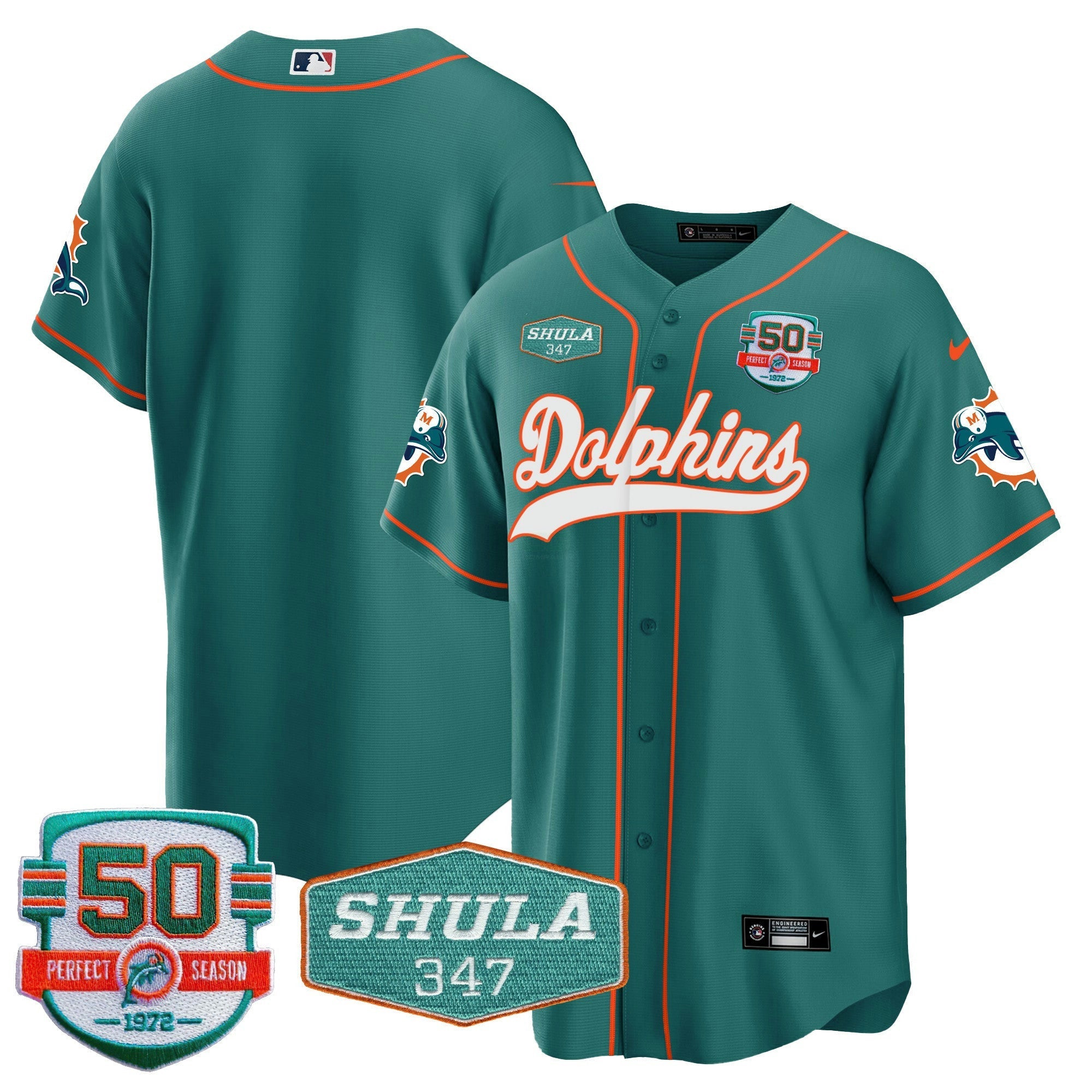 Camisa NFL Men’s 50th & Don Shula 347 Memorial Patch Jersey