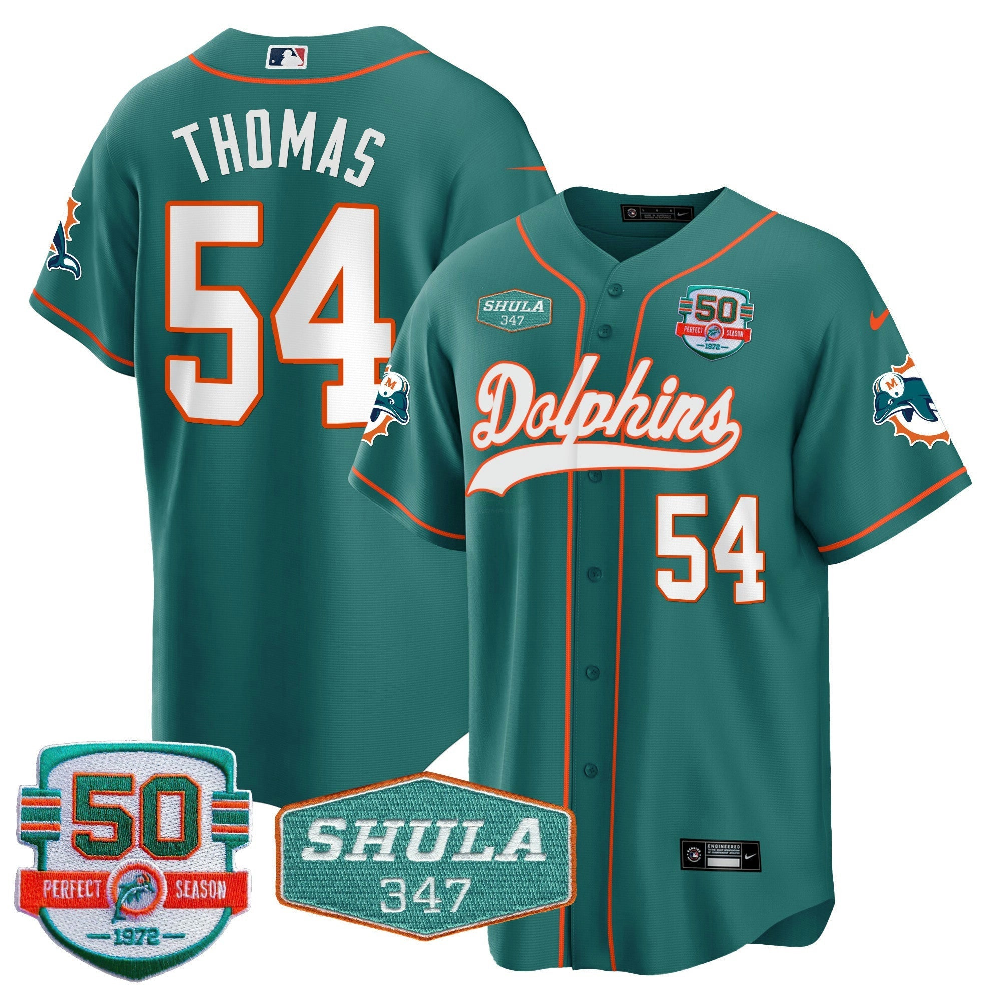 Camisa NFL Men’s 50th & Don Shula 347 Memorial Patch Jersey