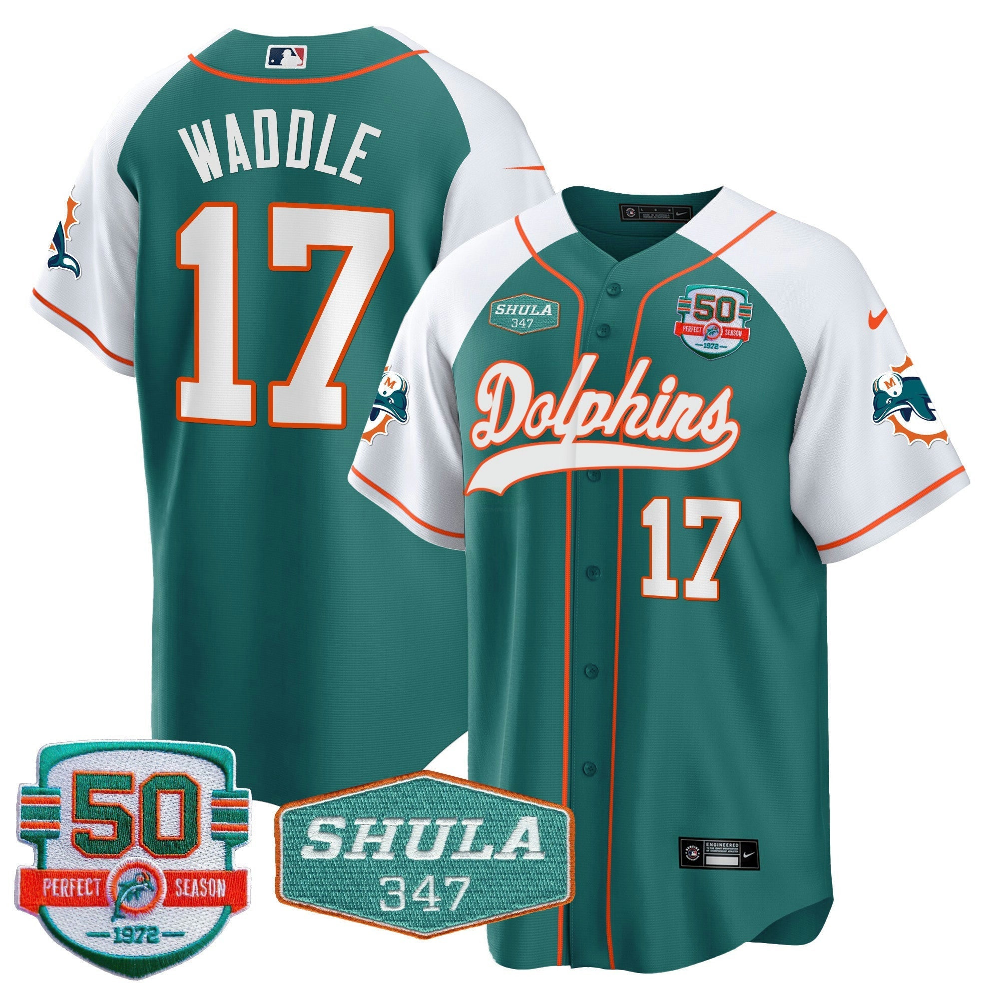 Camisa NFL Men’s 50th & Don Shula 347 Memorial Patch Jersey
