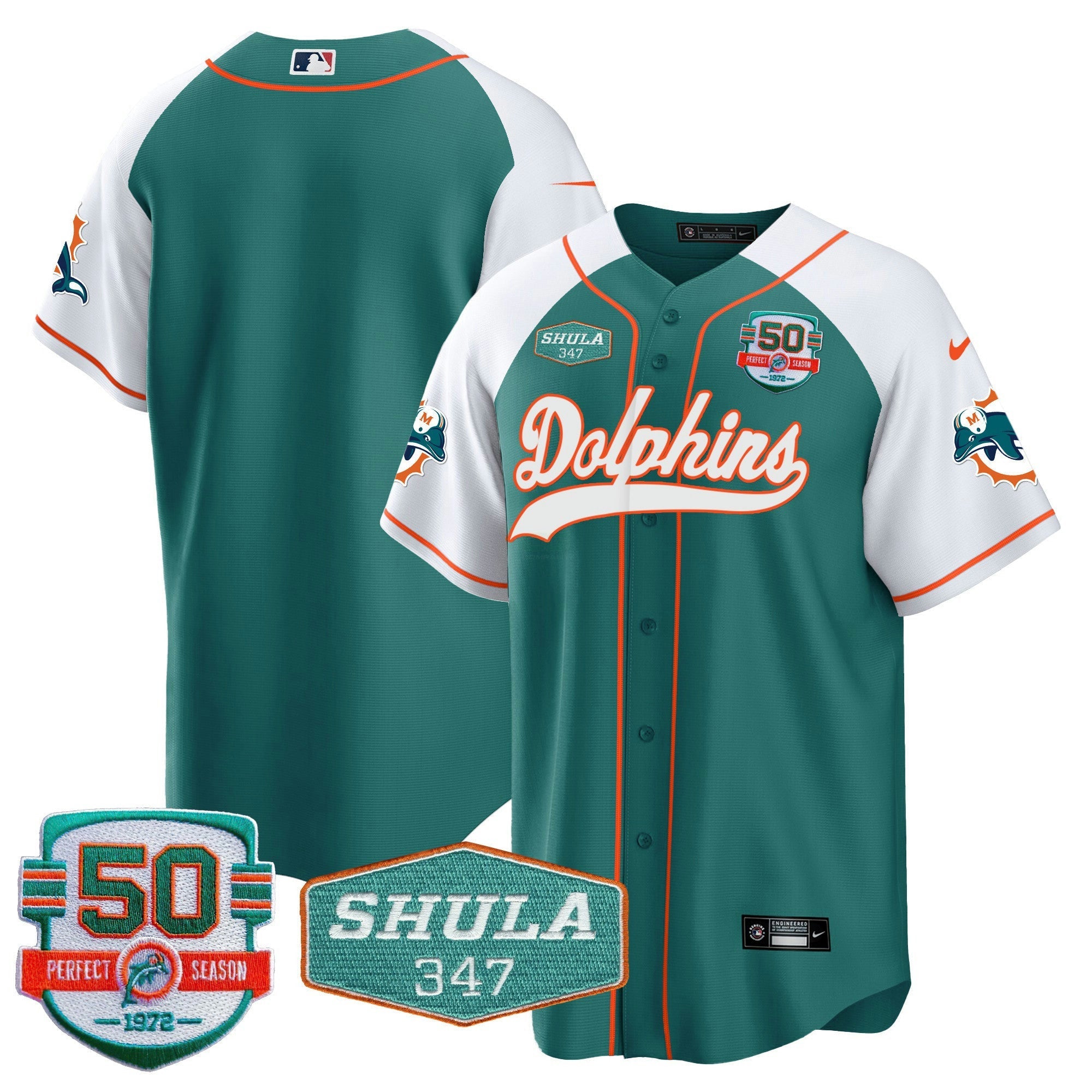 Camisa NFL Men’s 50th & Don Shula 347 Memorial Patch Jersey