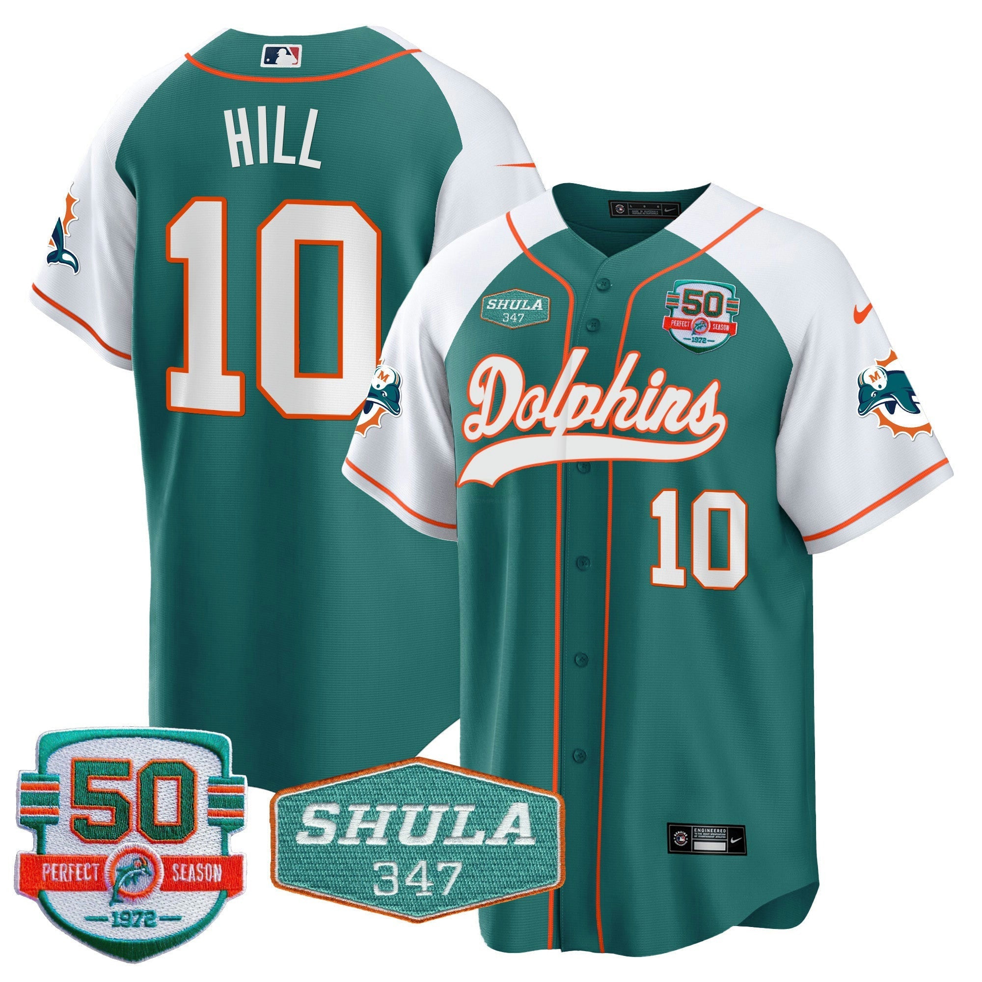 Camisa NFL Men’s 50th & Don Shula 347 Memorial Patch Jersey