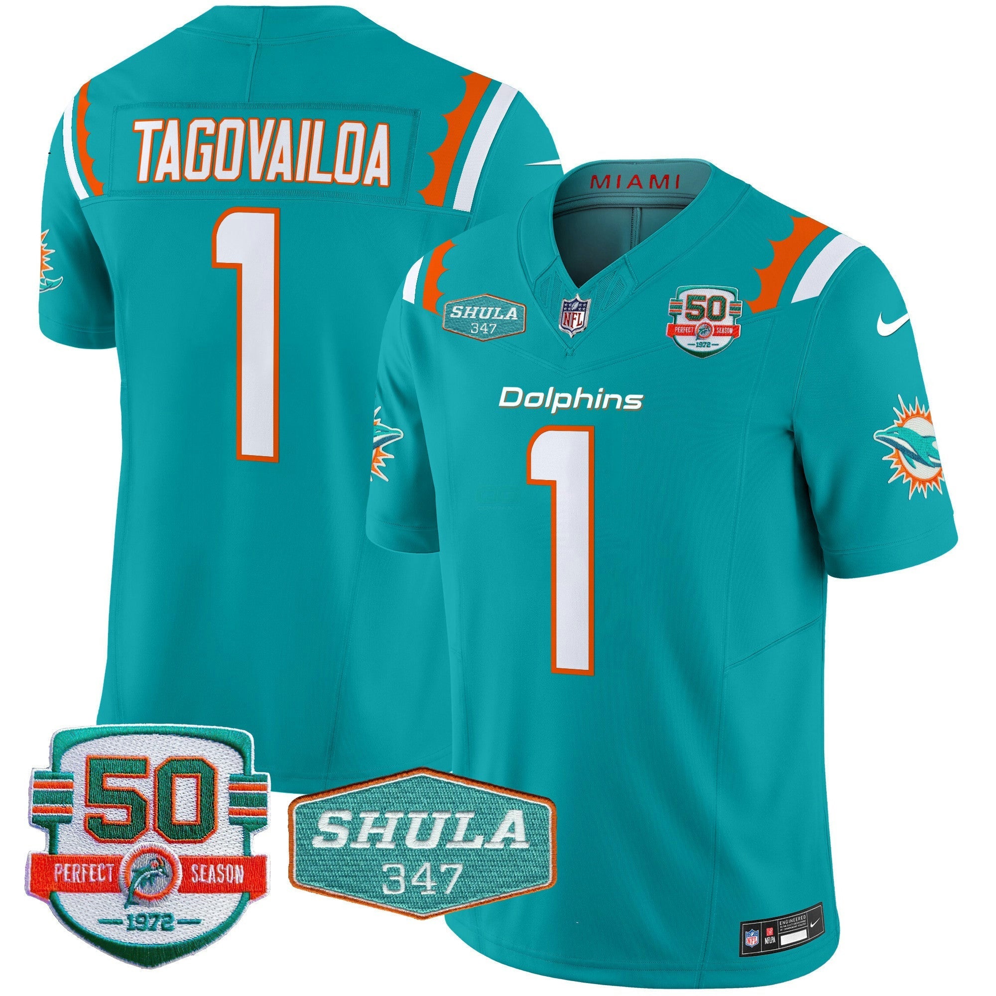 Camisa NFL Men’s 50th & Don Shula 347 Memorial Patch Vapor Limited Jersey