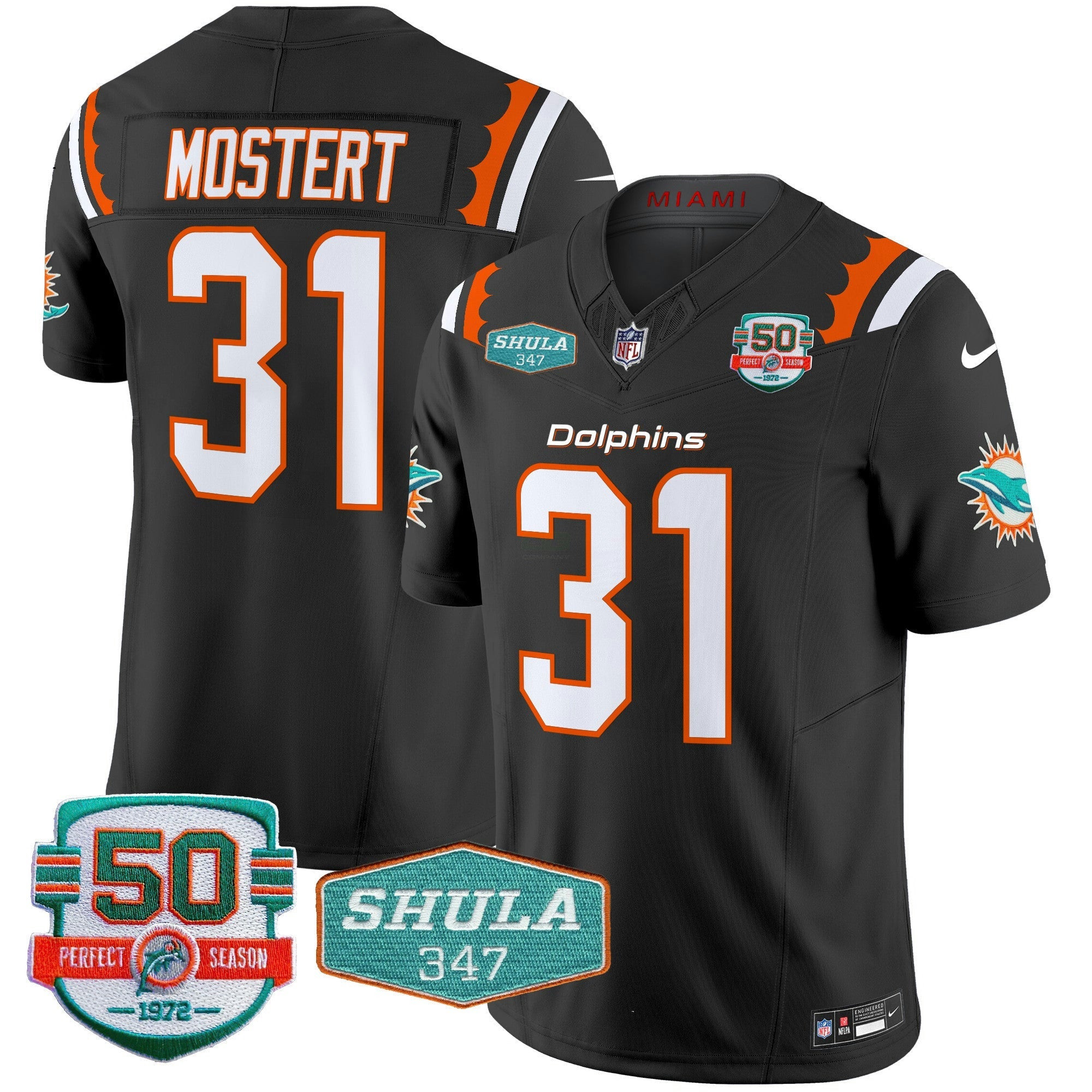 Camisa NFL Men’s 50th & Don Shula 347 Memorial Patch Vapor Limited Jersey