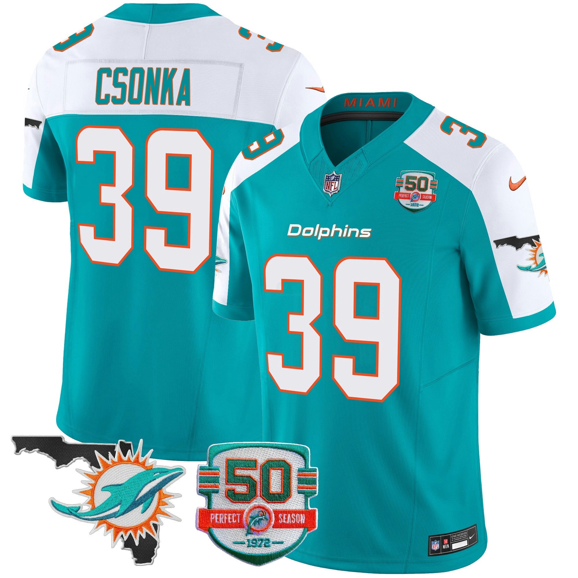 Camisa NFL Men’s 50th Perfect Season & Florida Patch Vapor Jersey