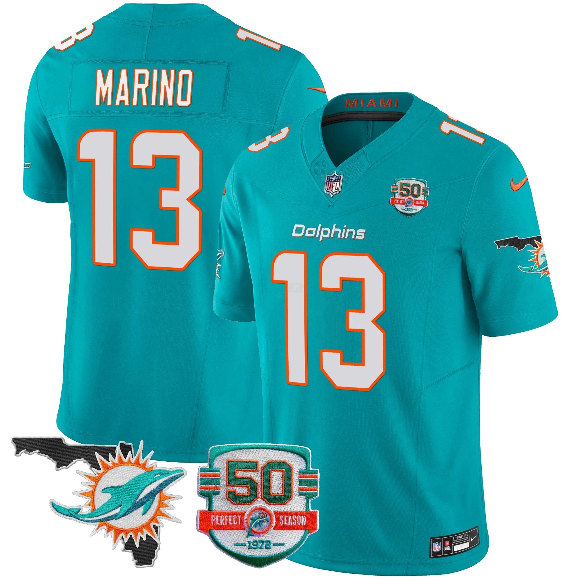 Camisa NFL Men’s 50th Perfect Season & Florida Patch Vapor Jersey