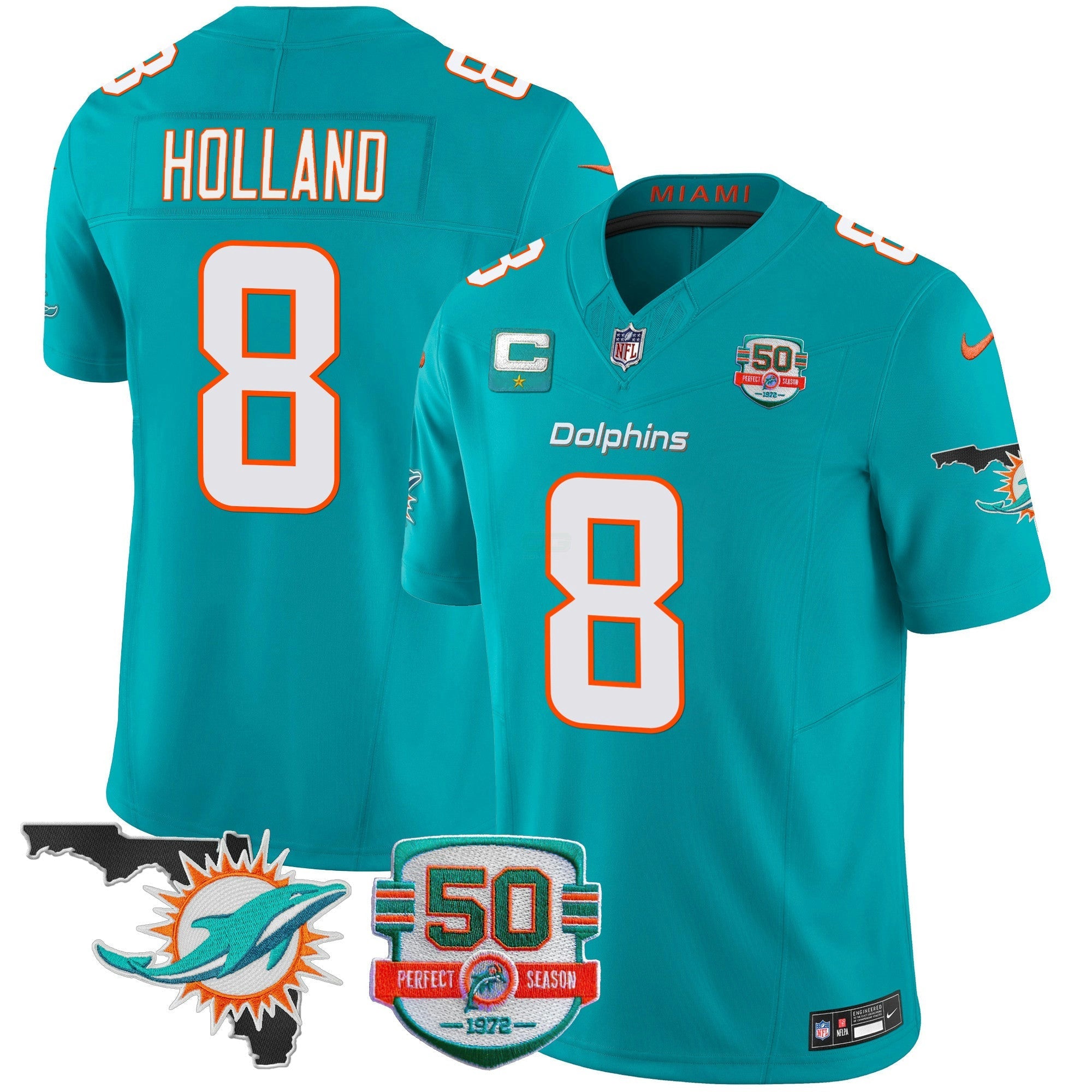 Camisa NFL Men’s 50th Perfect Season & Florida Patch Vapor Jersey