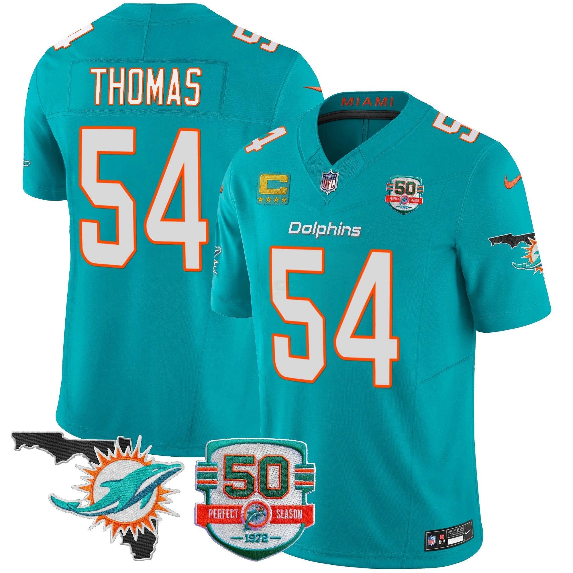 Camisa NFL Men’s 50th Perfect Season & Florida Patch Vapor Jersey