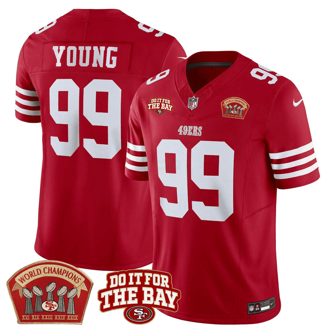 Camisa NFL Men’s 5x World Champions & “Do It For The Bay” Patch Limited Jersey