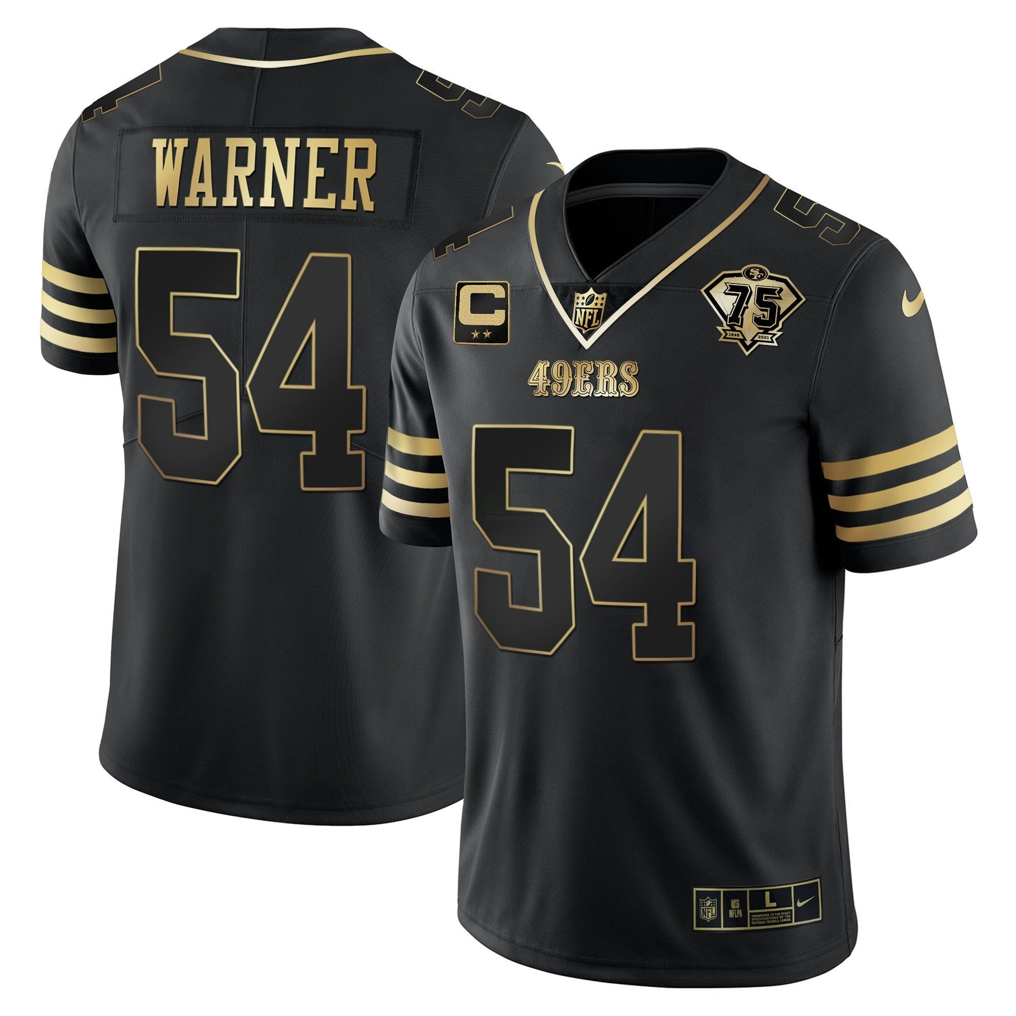 Camisa NFL Men’s 75th Anniversary Patch Vapor Dourada Jersey