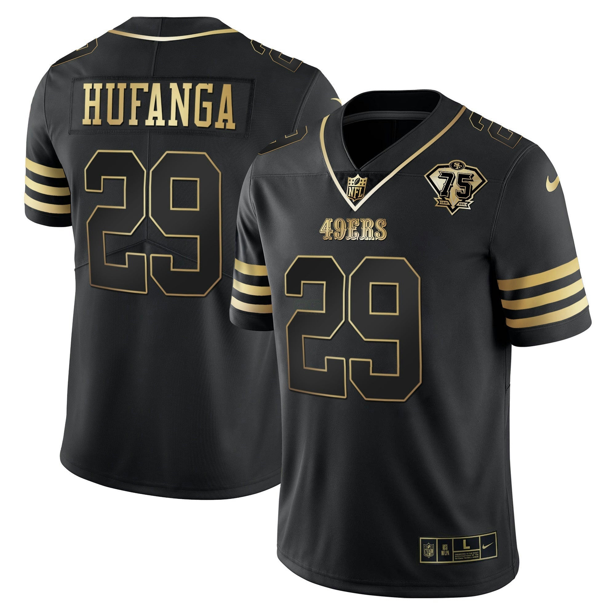 Camisa NFL Men’s 75th Anniversary Patch Vapor Dourada Jersey