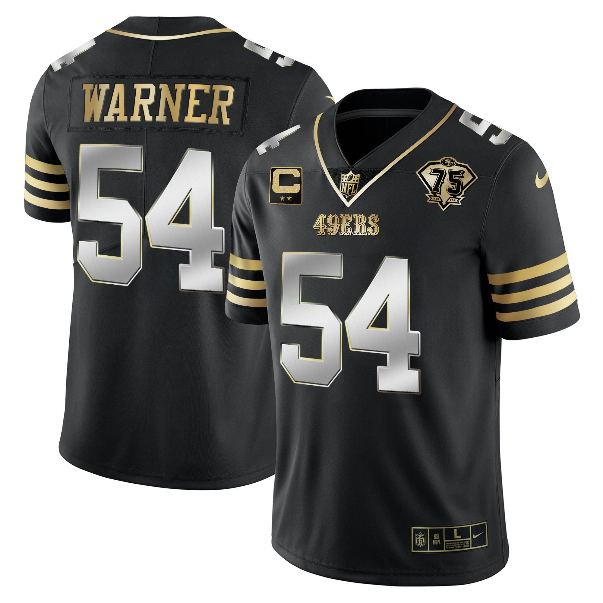 Camisa NFL Men’s 75th Anniversary Patch Vapor Dourada Jersey