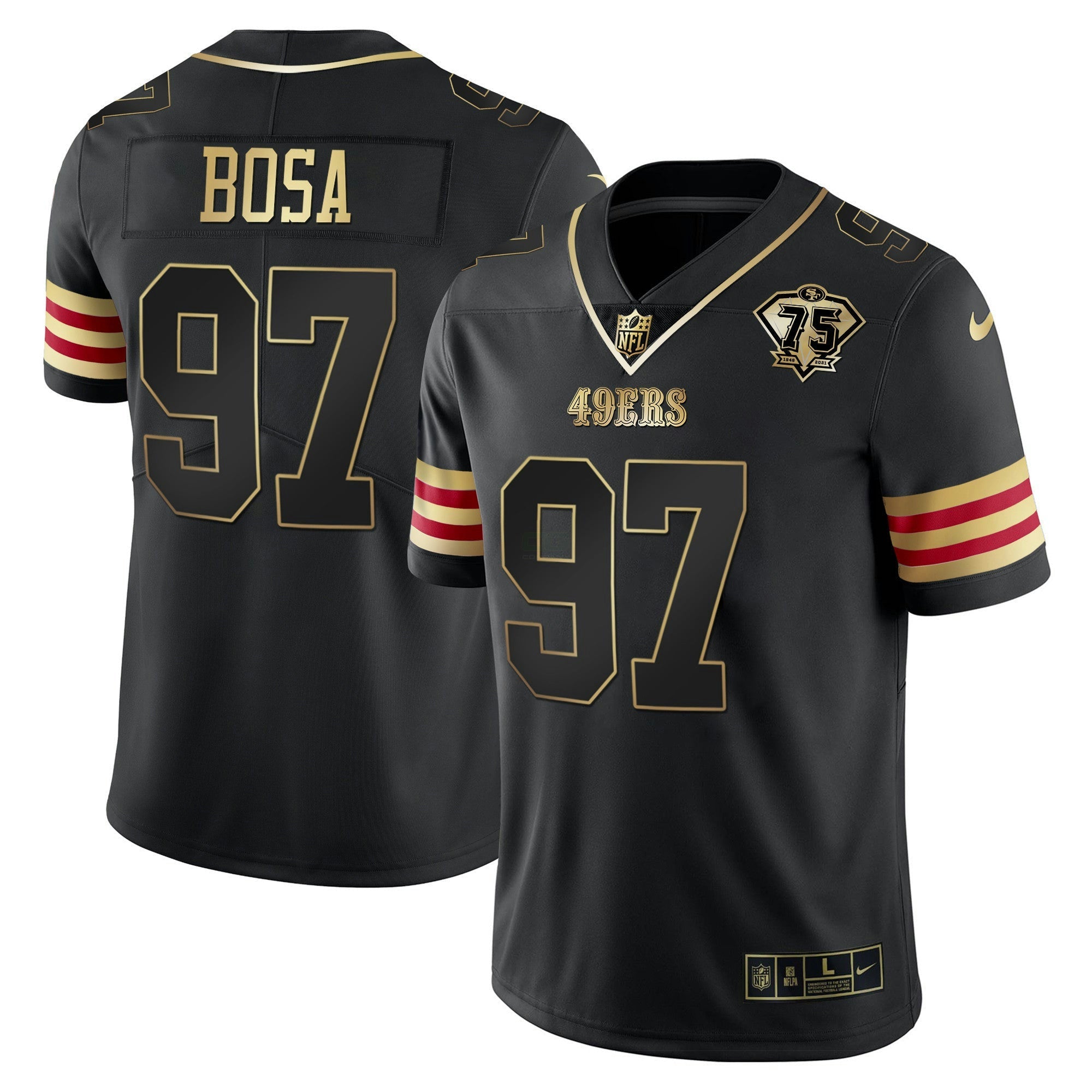 Camisa NFL Men’s 75th Anniversary Patch Vapor Dourada Jersey V2