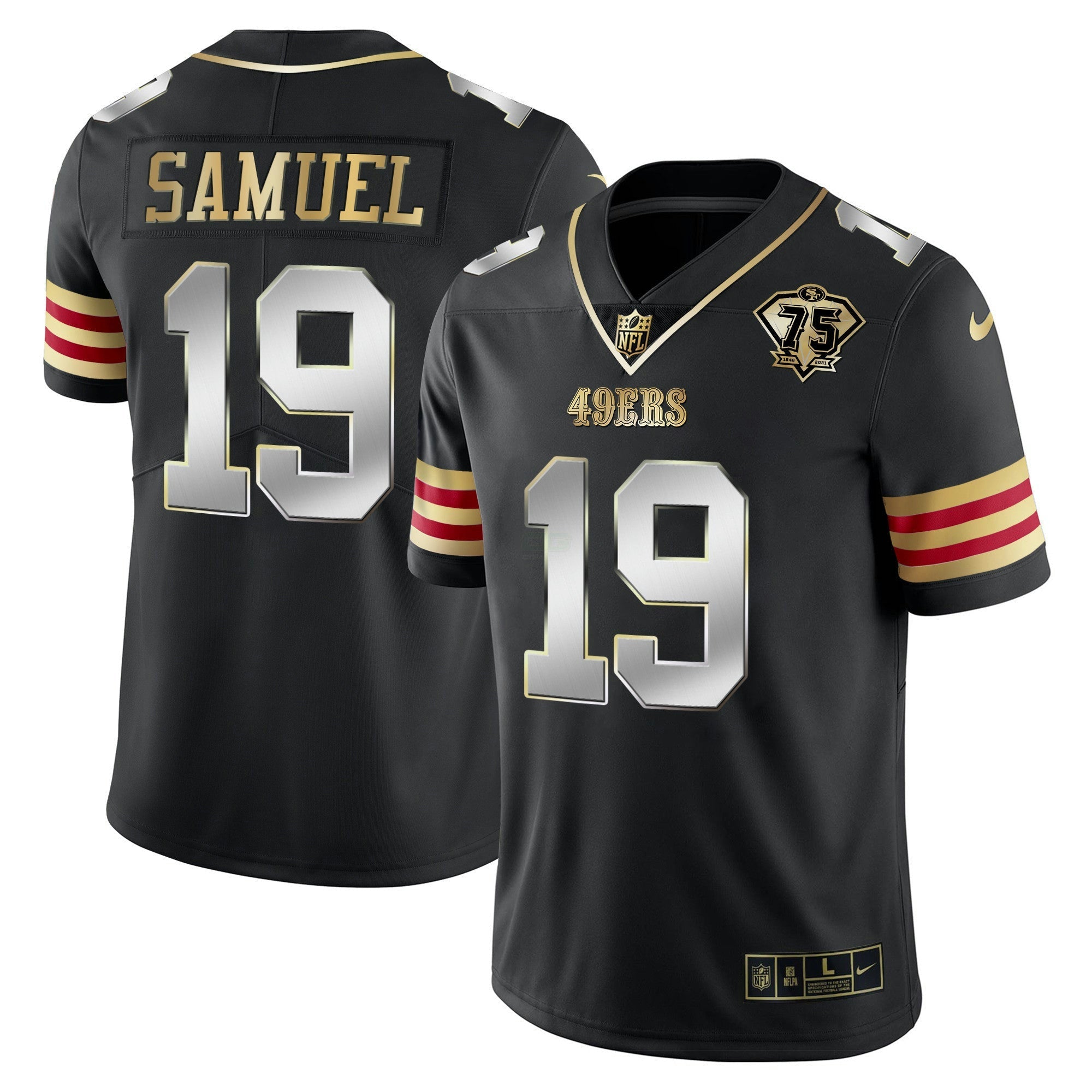 Camisa NFL Men’s 75th Anniversary Patch Vapor Dourada Jersey V2