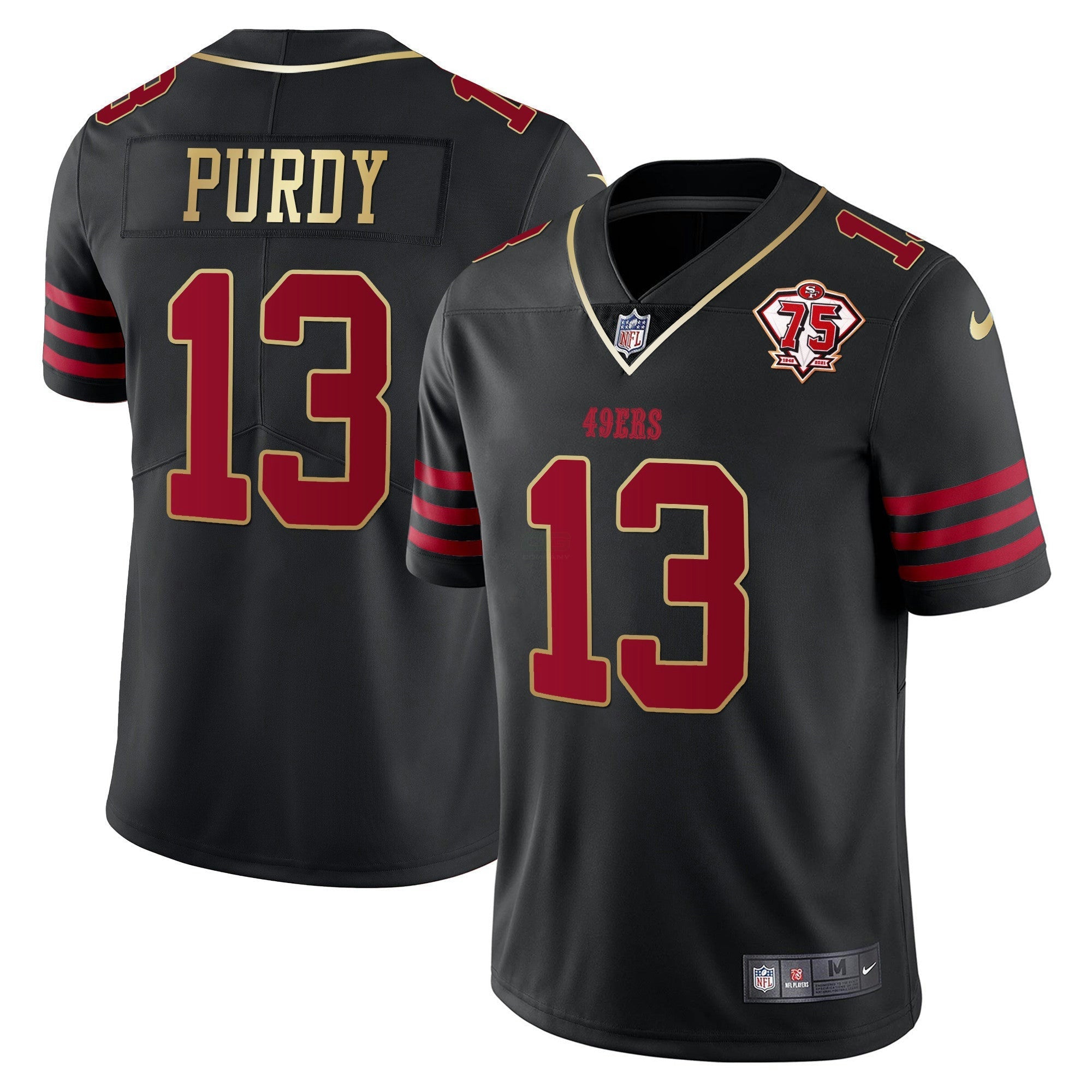 Camisa NFL Men’s 75th Anniversary Patch Vapor Dourada Trim Jersey