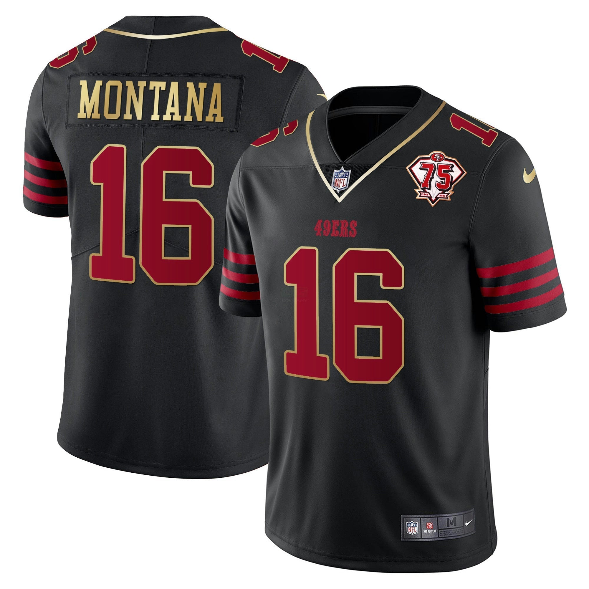 Camisa NFL Men’s 75th Anniversary Patch Vapor Dourada Trim Jersey