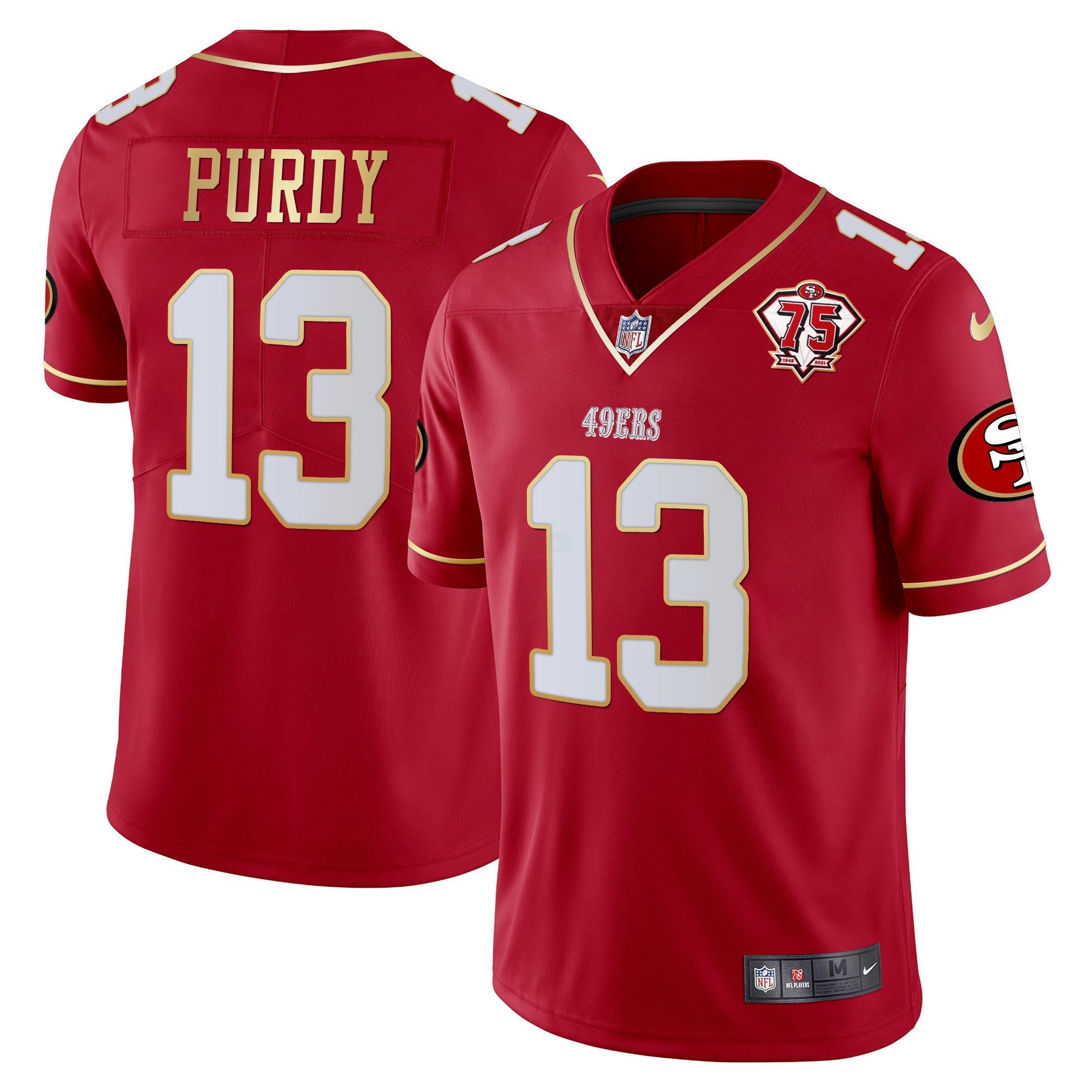 Camisa NFL Men’s 75th Anniversary Patch Vapor Dourada Trim Jersey V2