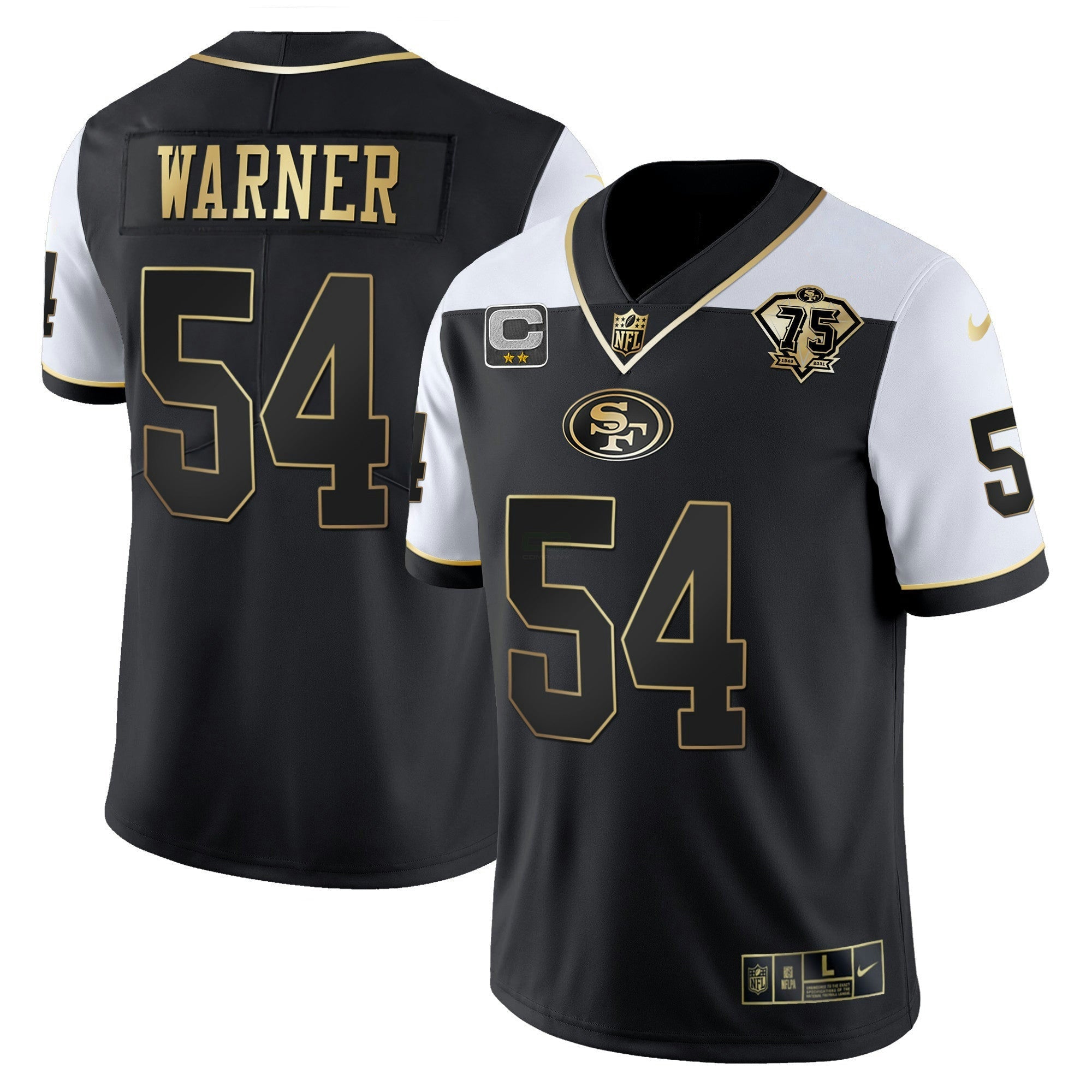 Camisa NFL Men’s 75th Anniversary Patch Vapor RFLCTV Dourada