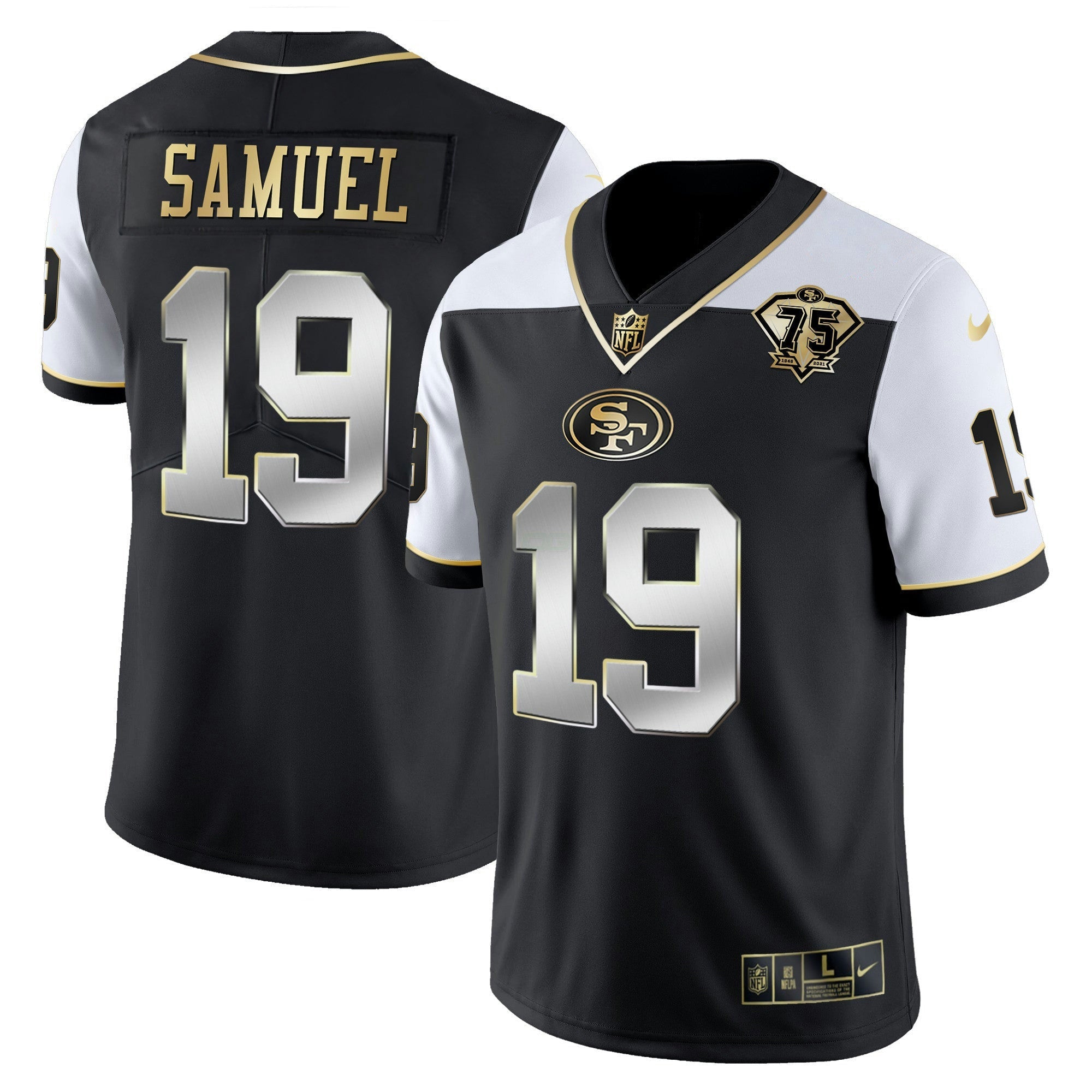 Camisa NFL Men’s 75th Anniversary Patch Vapor RFLCTV Dourada