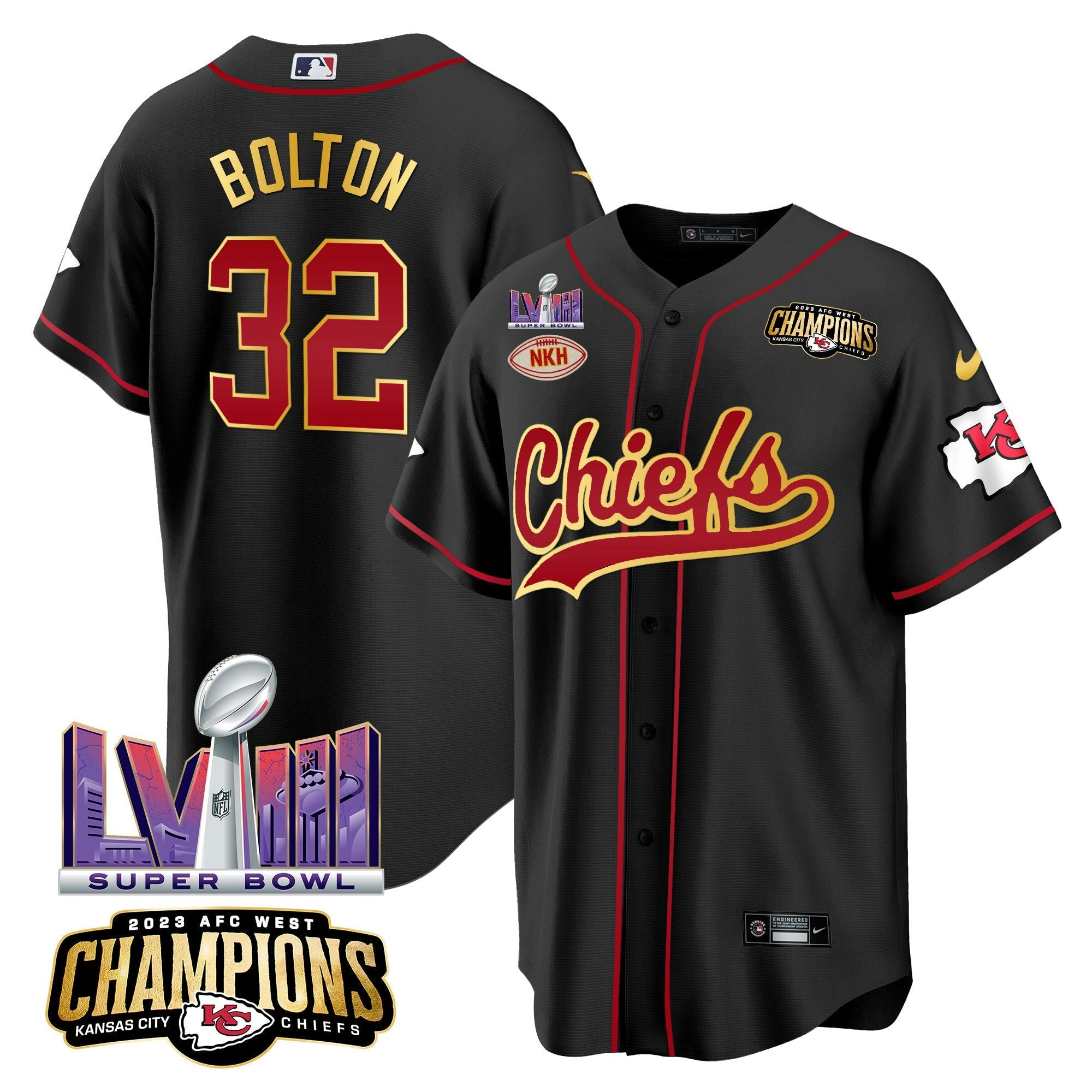 Camisa NFL Men’s AFC West Champions & Super Bowl LVIII Patch Jersey