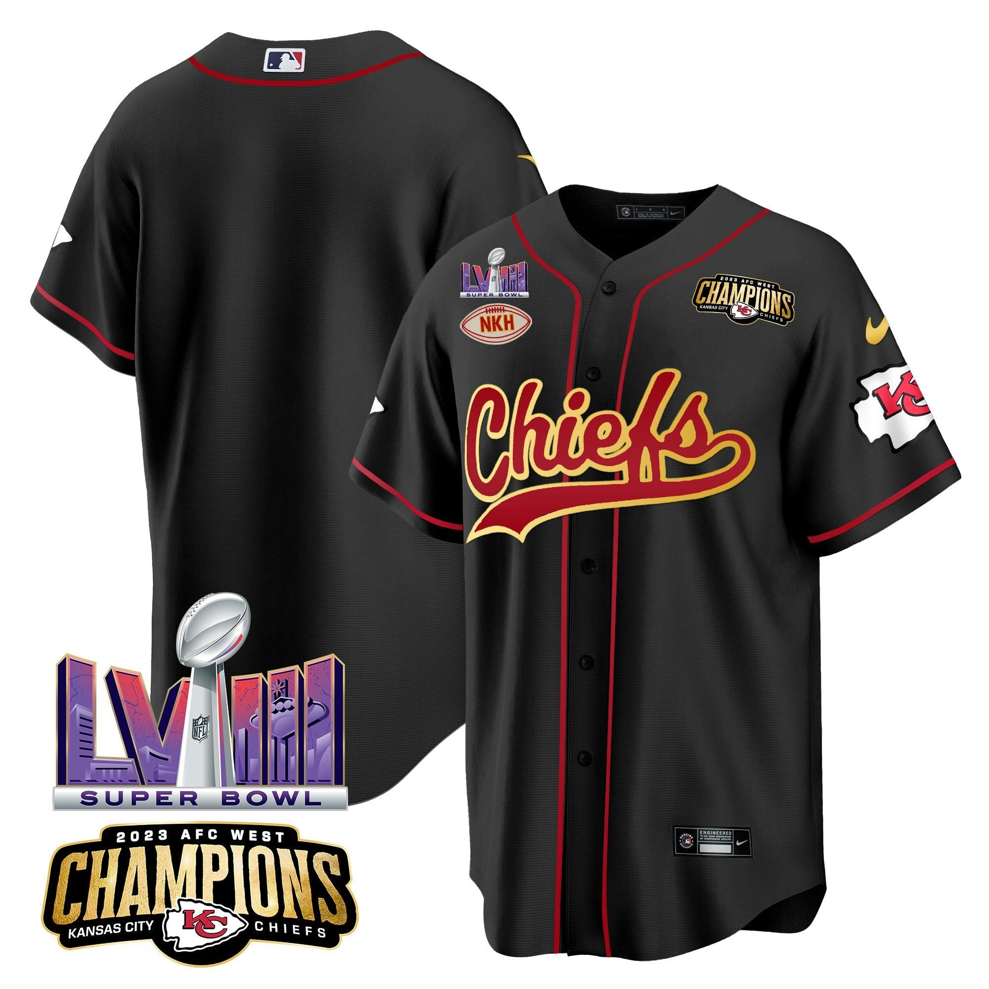 Camisa NFL Men’s AFC West Champions & Super Bowl LVIII Patch Jersey