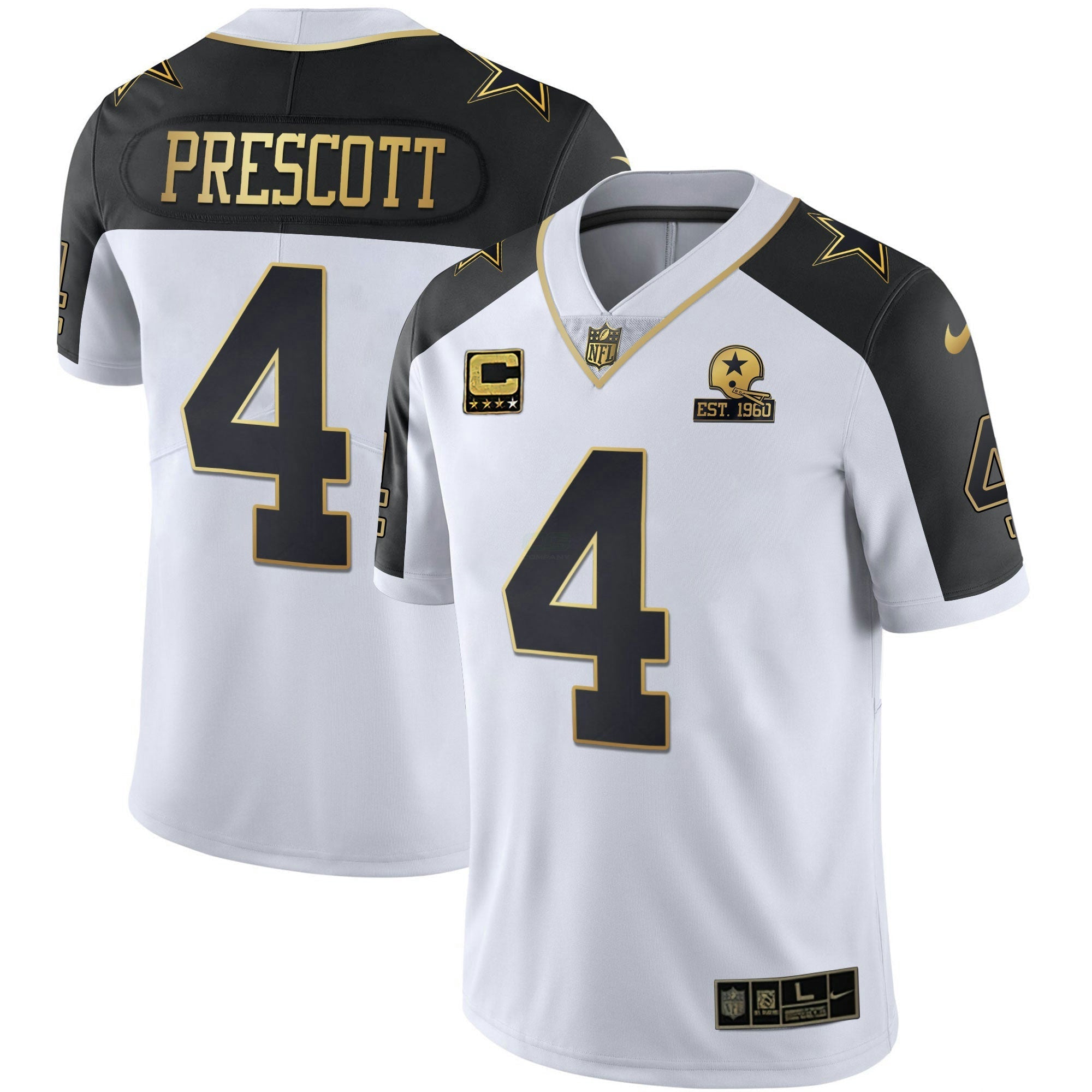 Camisa NFL Men’s Alternativa Vapor Preta Dourada & Azul Marinho Dourada Limited