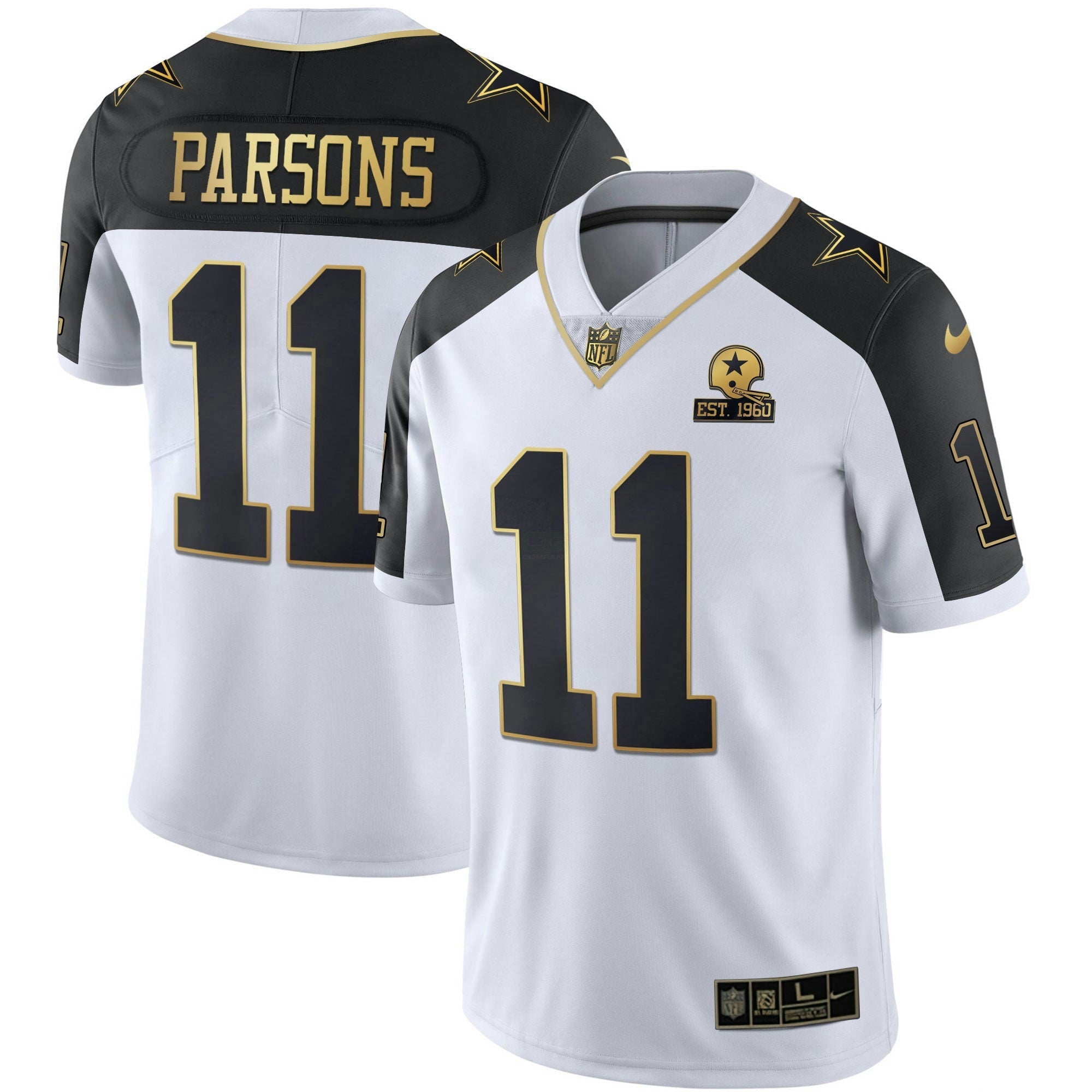 Camisa NFL Men’s Alternativa Vapor Preta Dourada & Azul Marinho Dourada Limited
