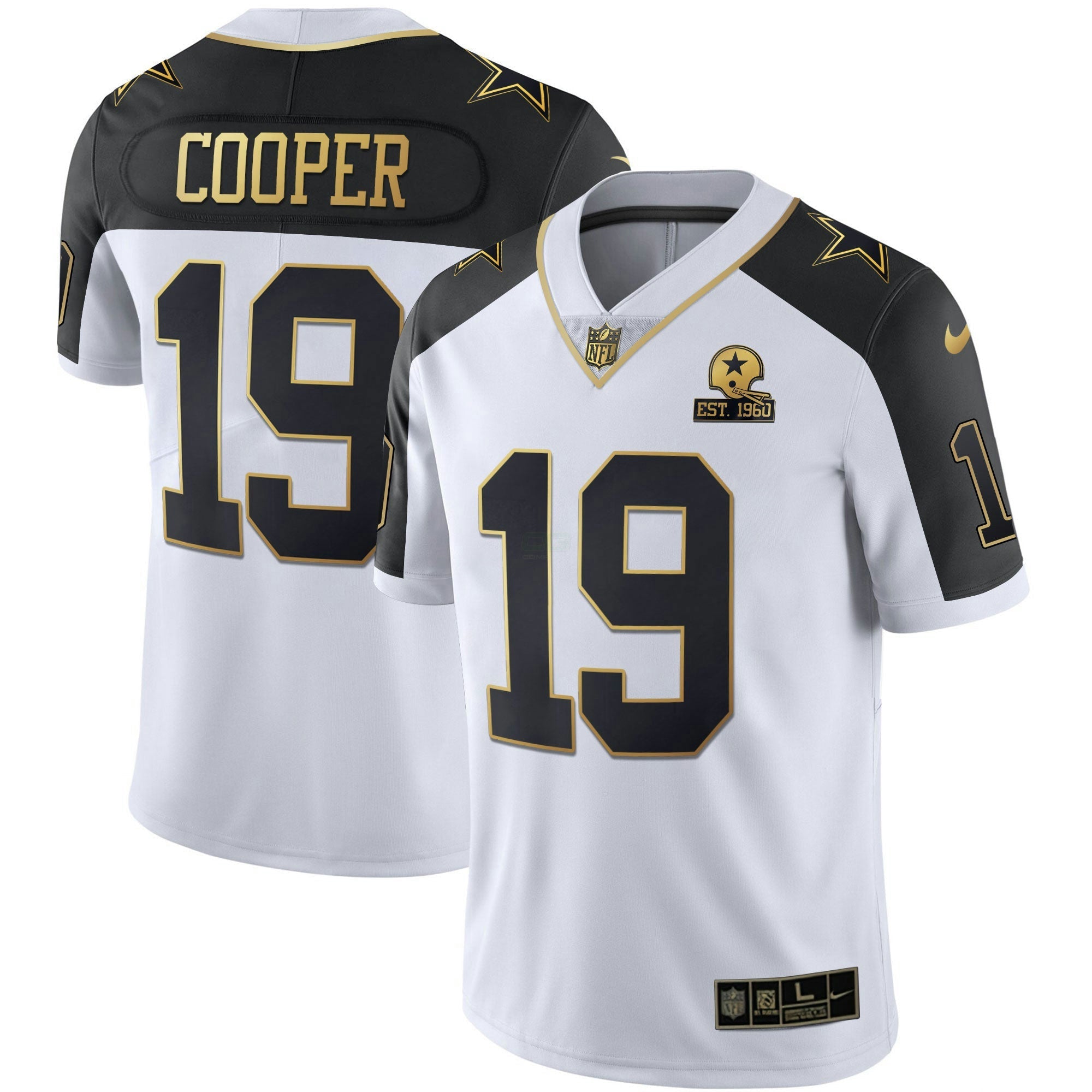 Camisa NFL Men’s Alternativa Vapor Preta Dourada & Azul Marinho Dourada Limited