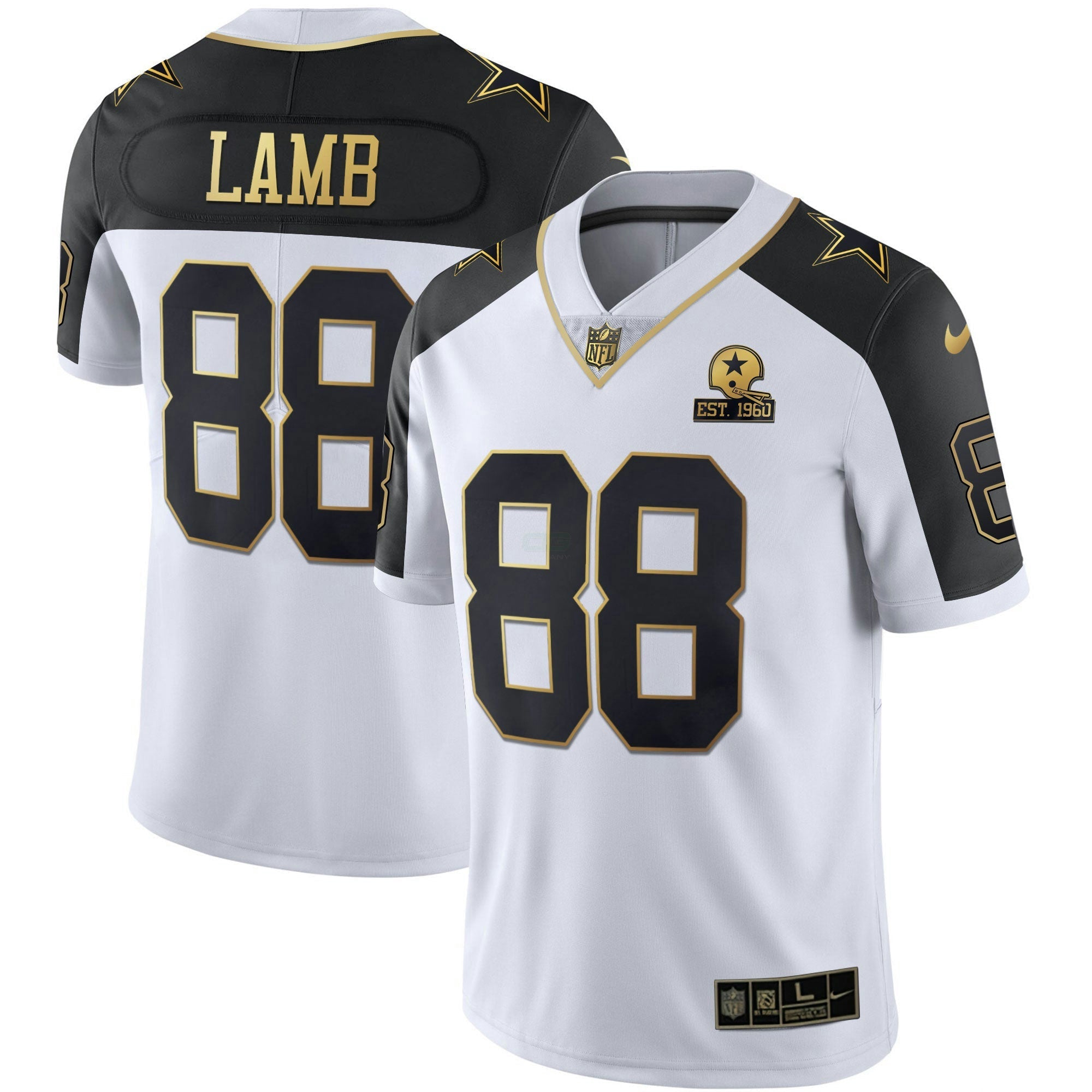 Camisa NFL Men’s Alternativa Vapor Preta Dourada & Azul Marinho Dourada Limited