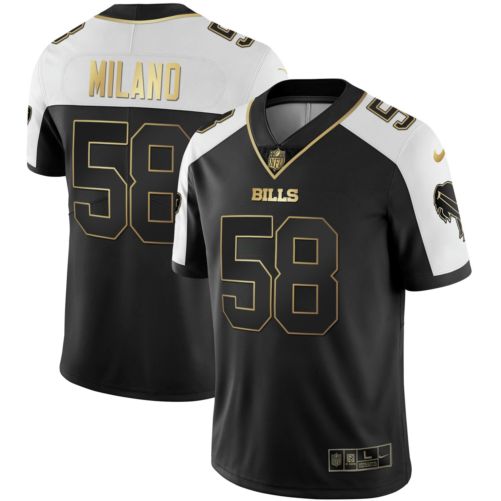 Camisa NFL Men’s Alternativa Vapor Preta Dourada & Preta Invertida Limited