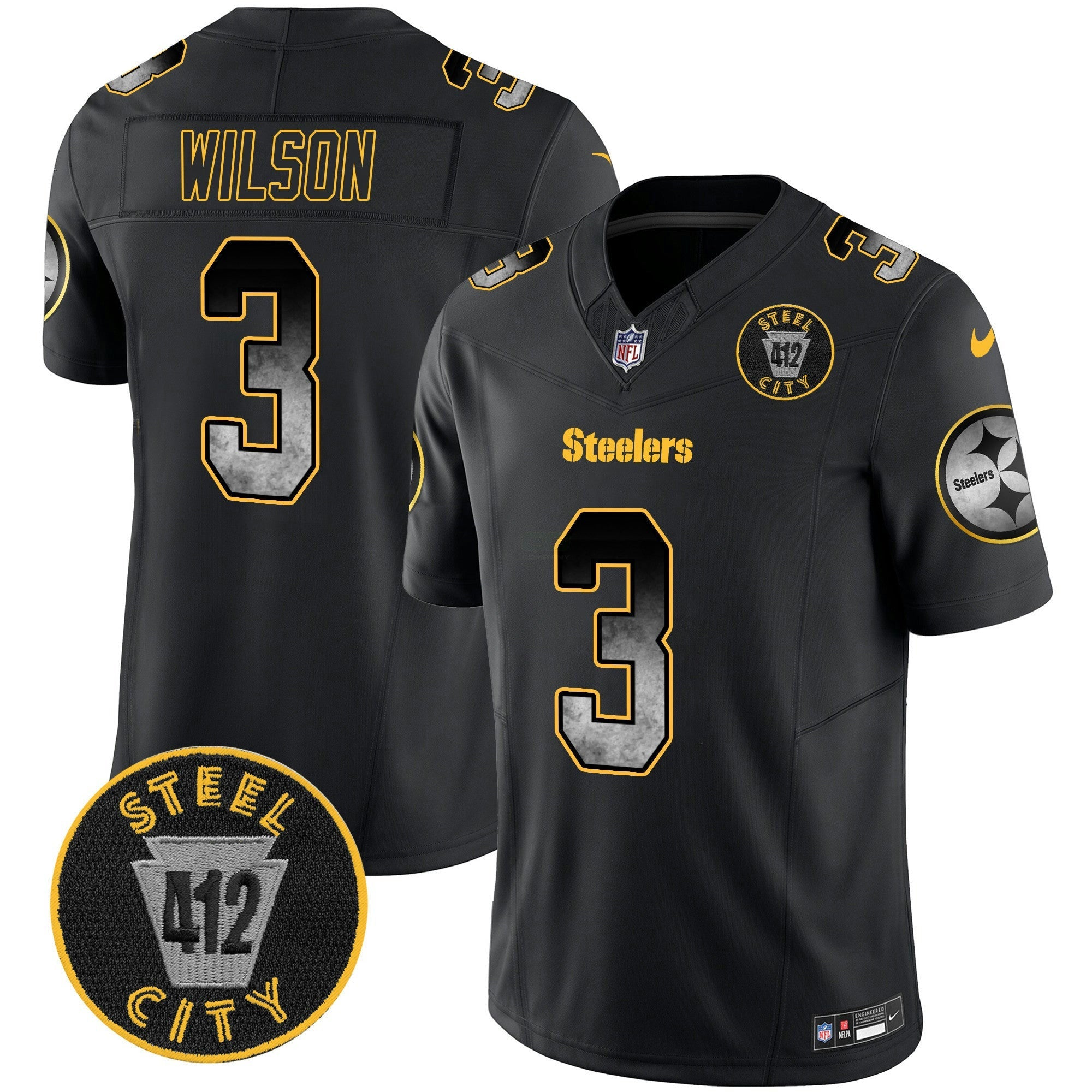 Camisa NFL Men’s Arch Smoke 412 Patch Vapor Limited Jersey