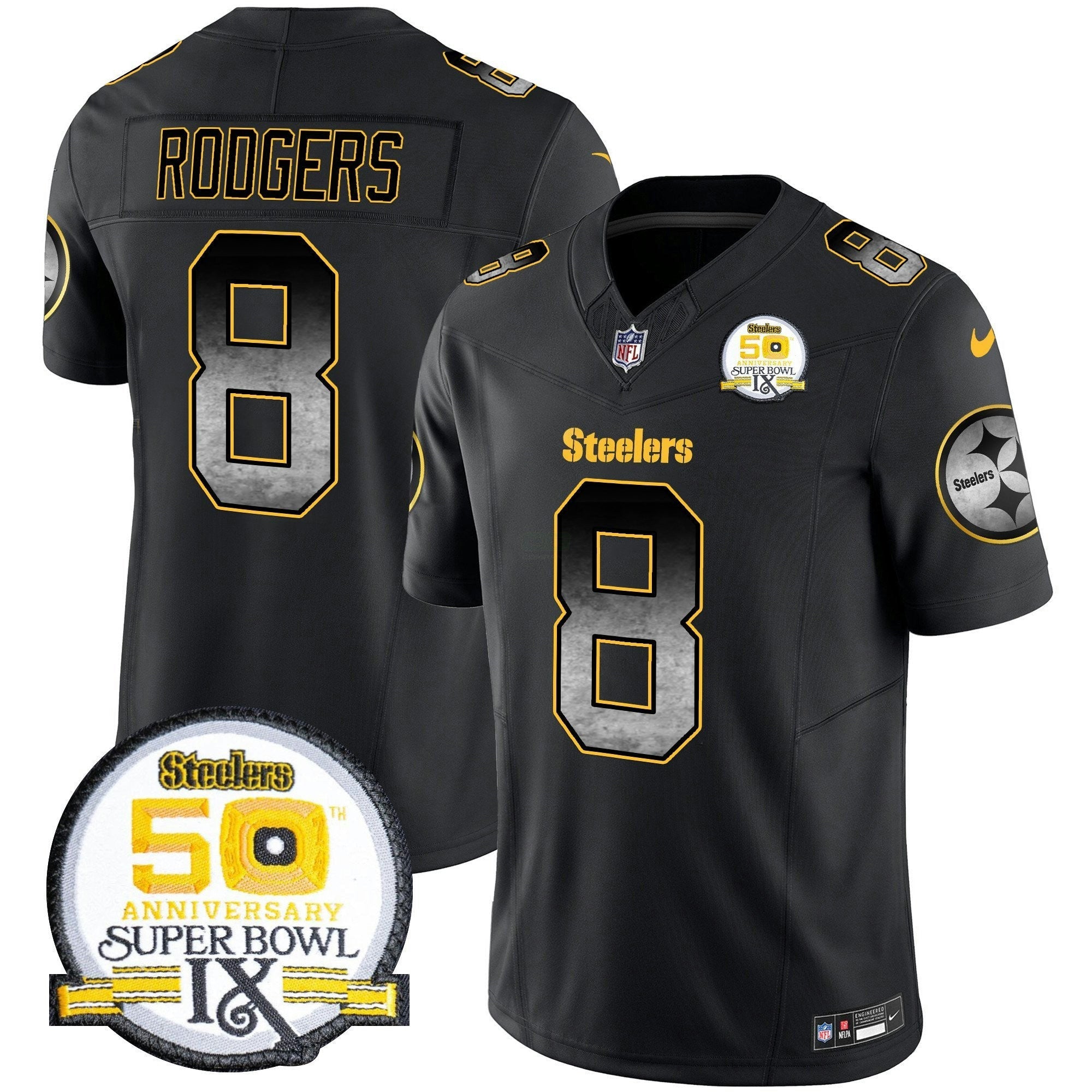 Camisa NFL Men’s Arch Smoke 50th Anniversary Of Super Bowl IX Patch Vapor Limited Jersey