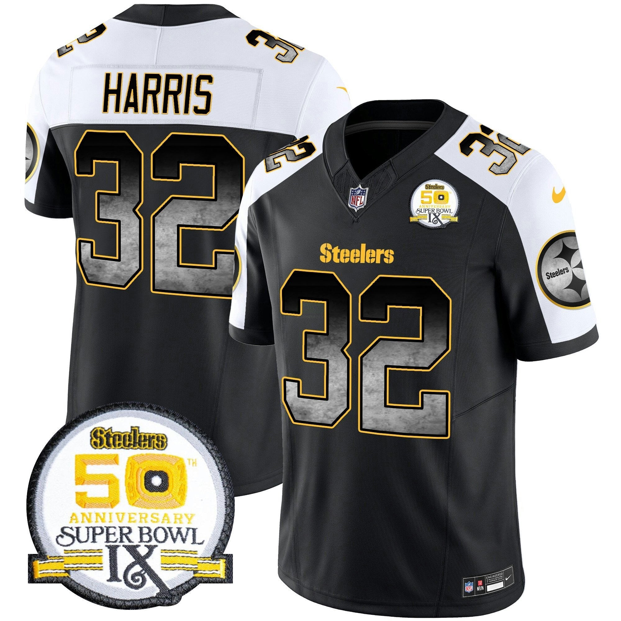 Camisa NFL Men’s Arch Smoke 50th Anniversary Of Super Bowl IX Patch Vapor Limited Jersey