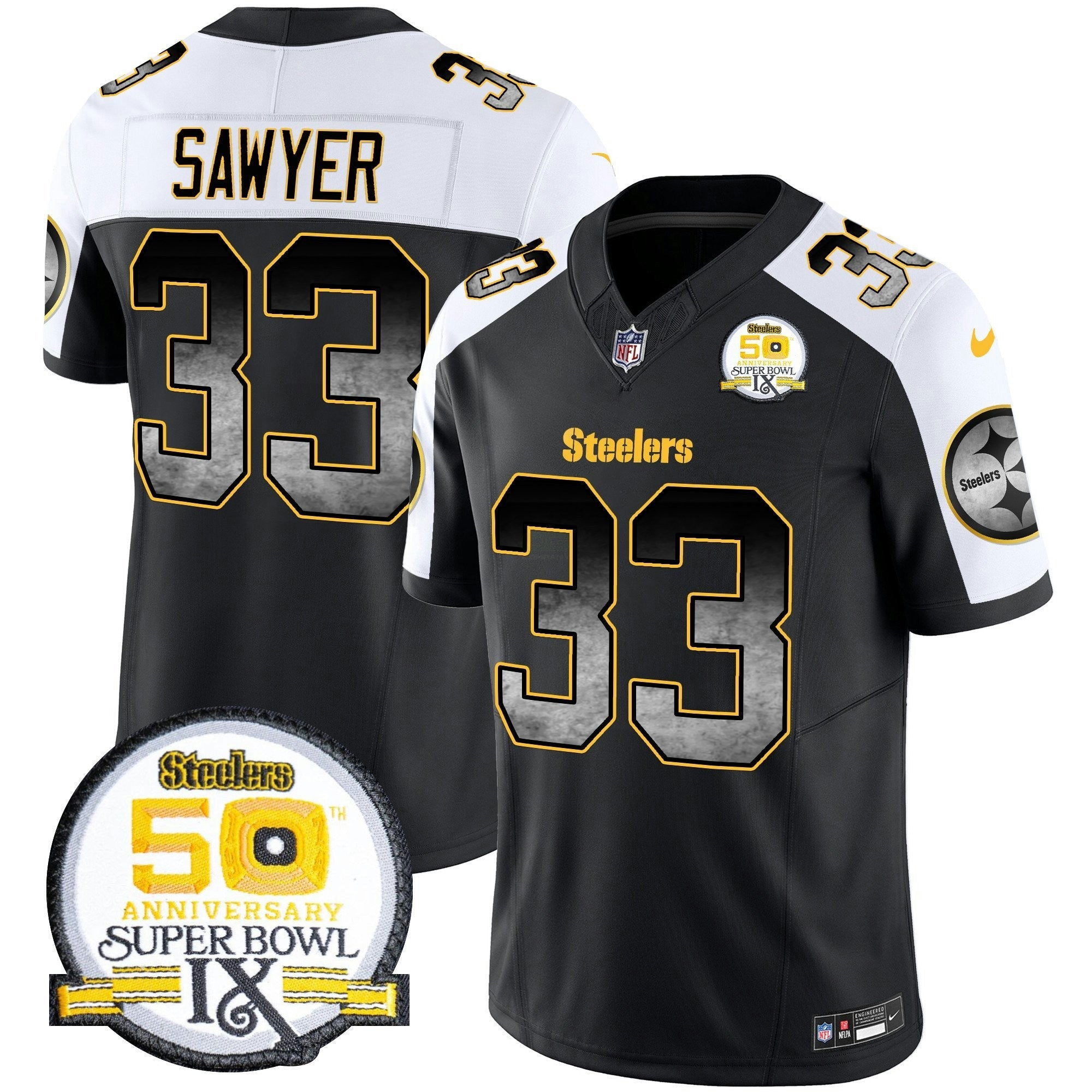 Camisa NFL Men’s Arch Smoke 50th Anniversary Of Super Bowl IX Patch Vapor Limited Jersey