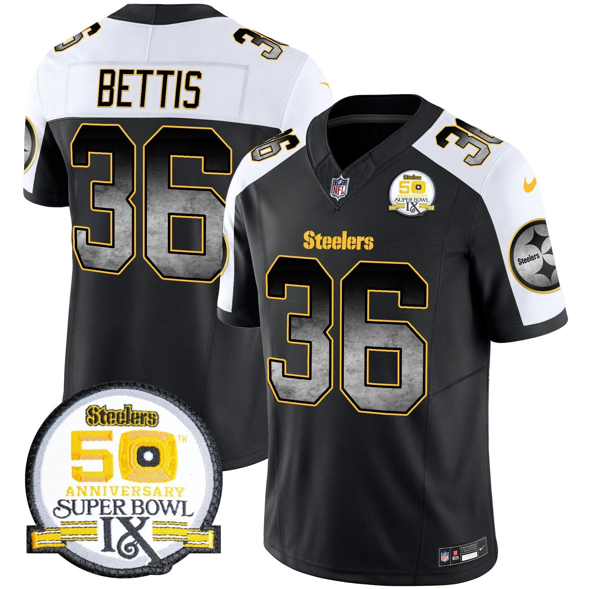 Camisa NFL Men’s Arch Smoke 50th Anniversary Of Super Bowl IX Patch Vapor Limited Jersey