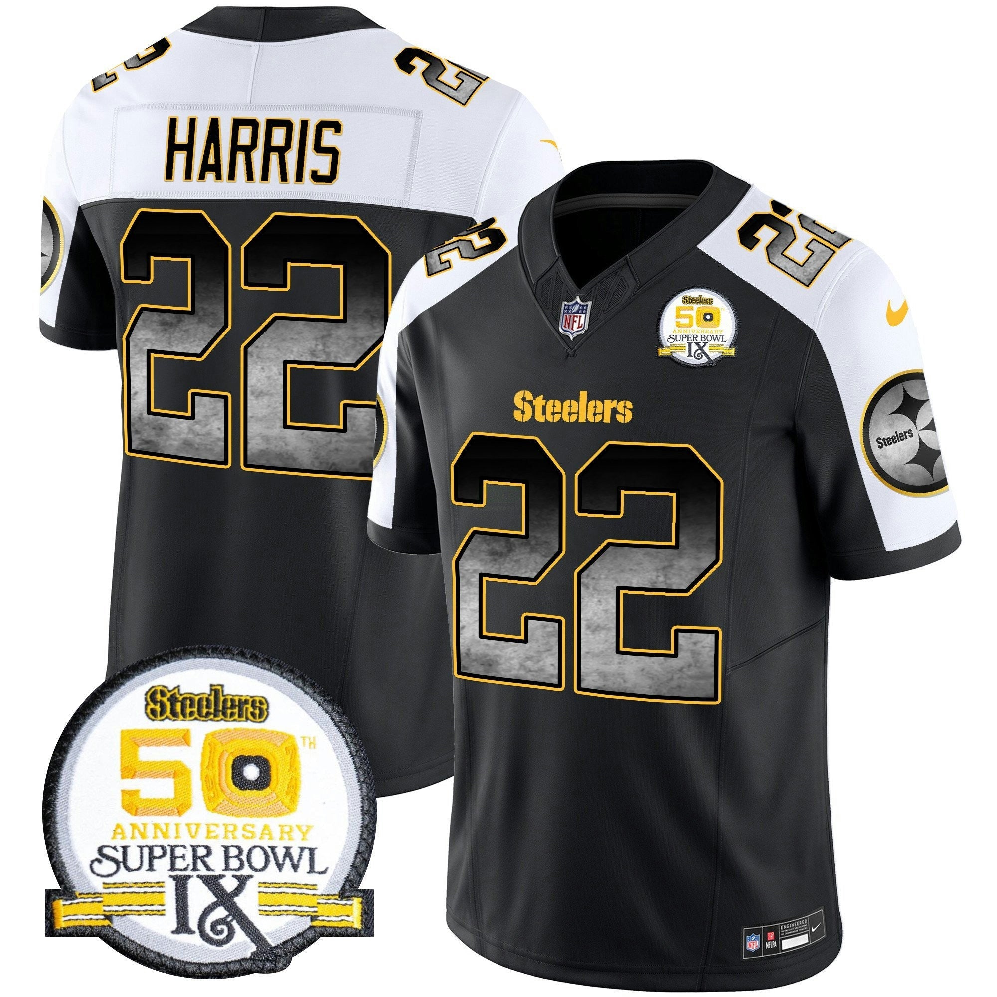 Camisa NFL Men’s Arch Smoke 50th Anniversary Of Super Bowl IX Patch Vapor Limited Jersey