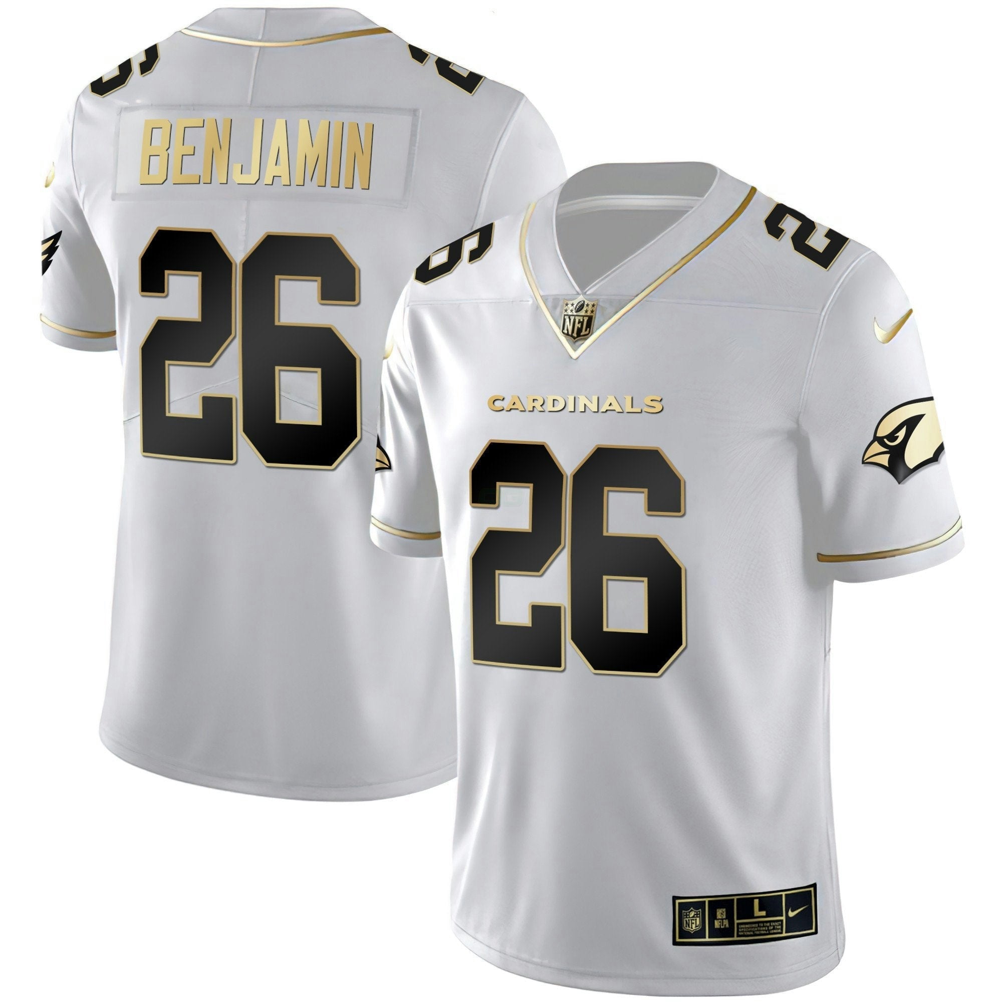 Camisa NFL Men’s Arizona Preta Dourada & Branca Dourada Vapor Limited Jersey