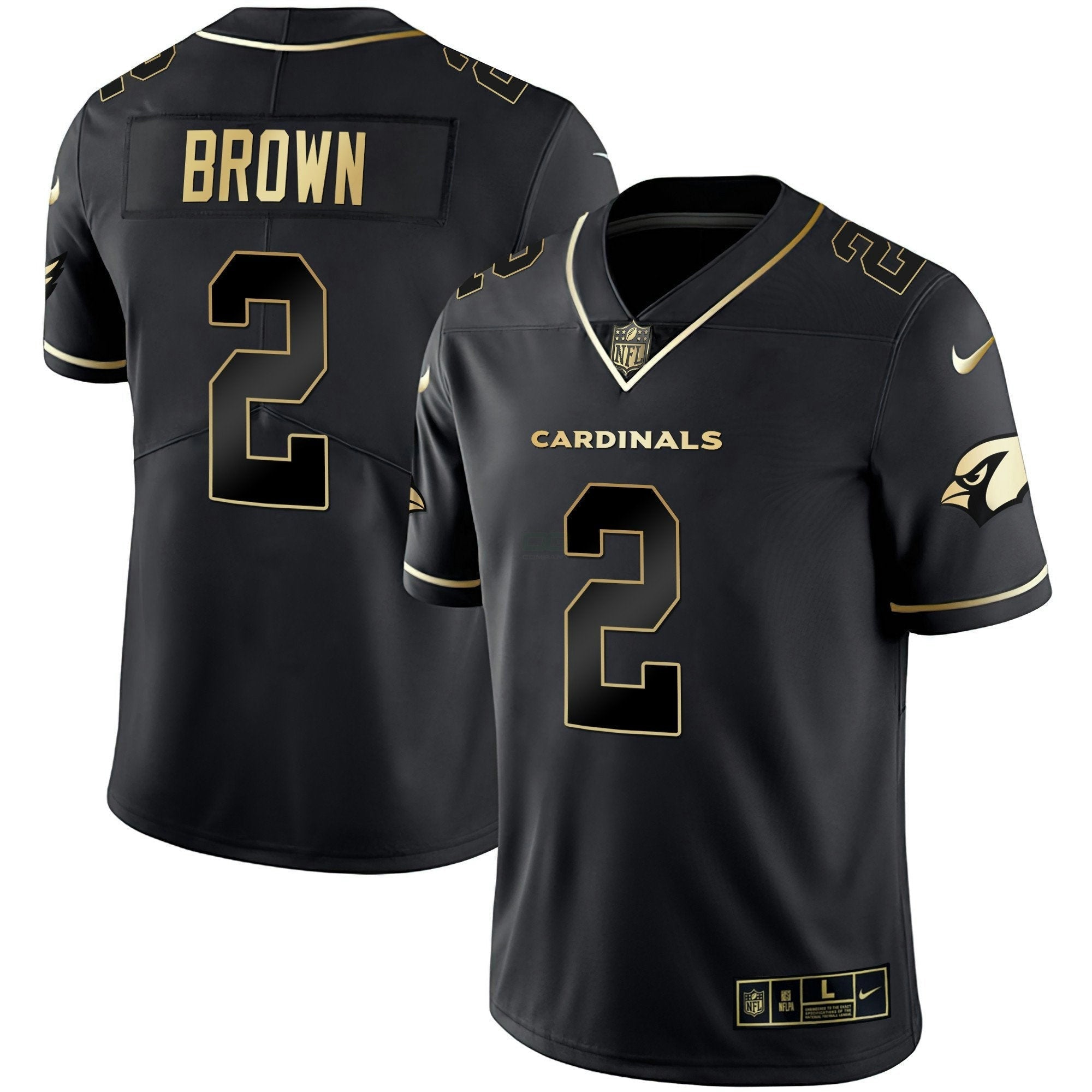 Camisa NFL Men’s Arizona Preta Dourada & Branca Dourada Vapor Limited Jersey