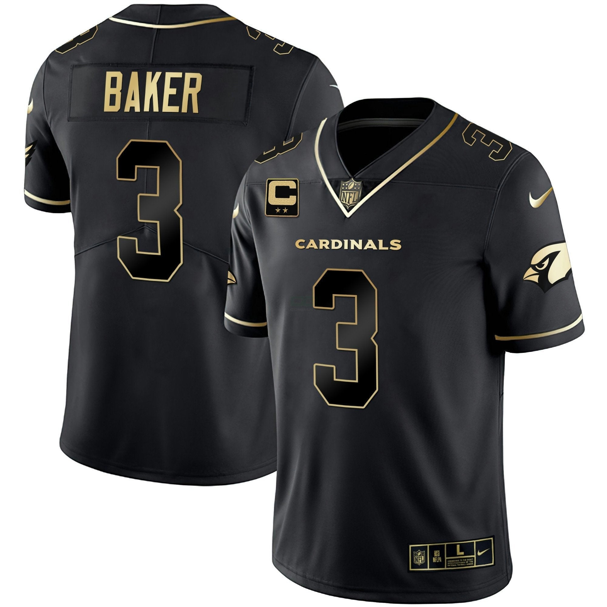 Camisa NFL Men’s Arizona Preta Dourada & Branca Dourada Vapor Limited Jersey