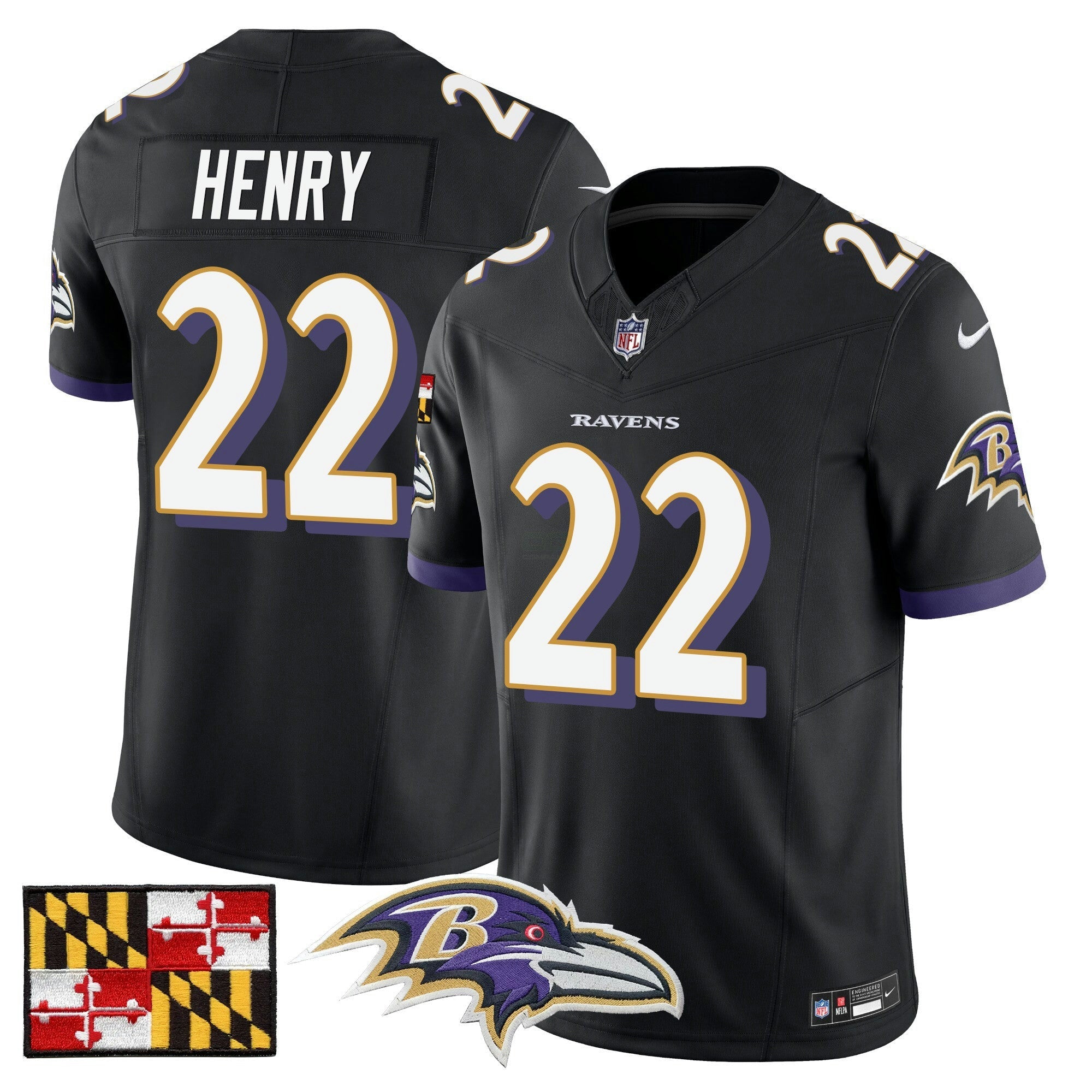 Camisa NFL Men’s Baltimore 2024 Maryland Flag Vapor Limited Jersey