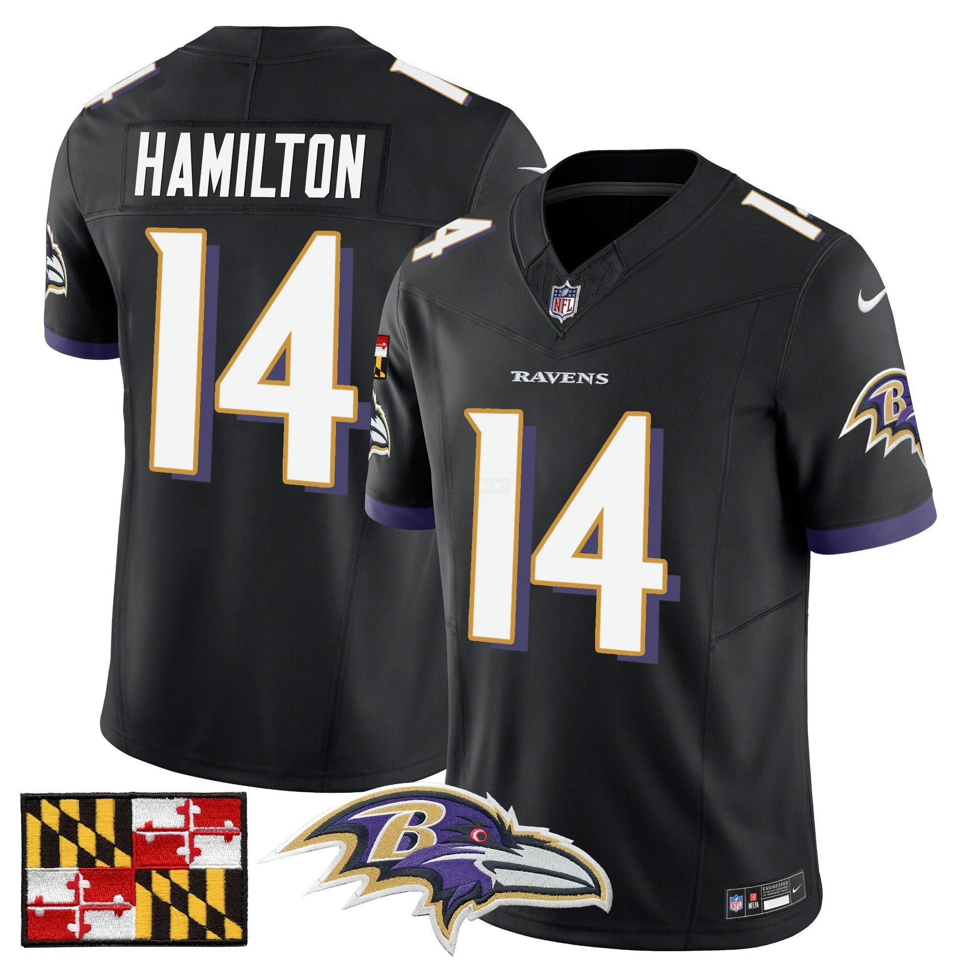Camisa NFL Men’s Baltimore 2024 Maryland Flag Vapor Limited Jersey