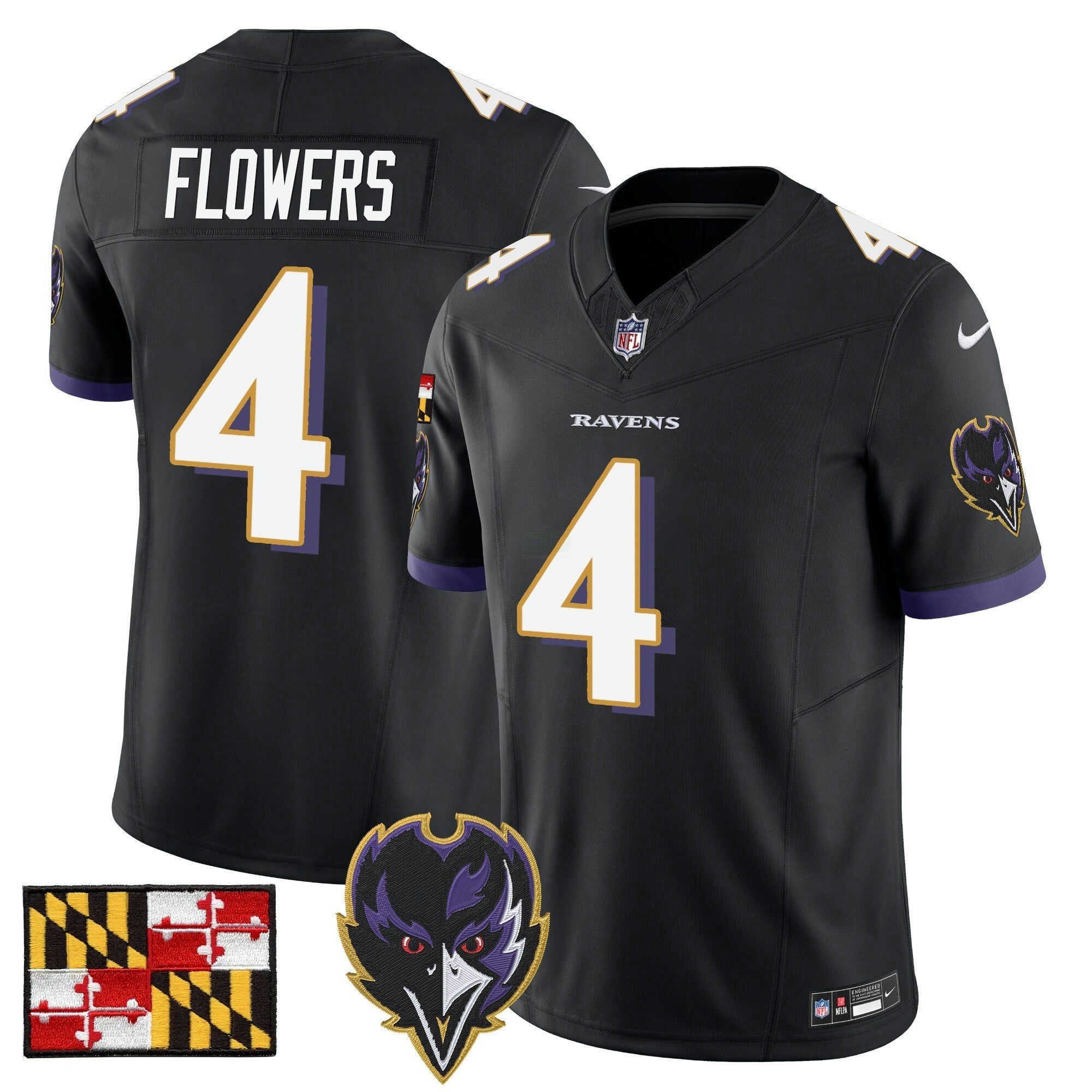 Camisa NFL Men’s Baltimore 2024 Maryland Flag Vapor Limited Jersey V2