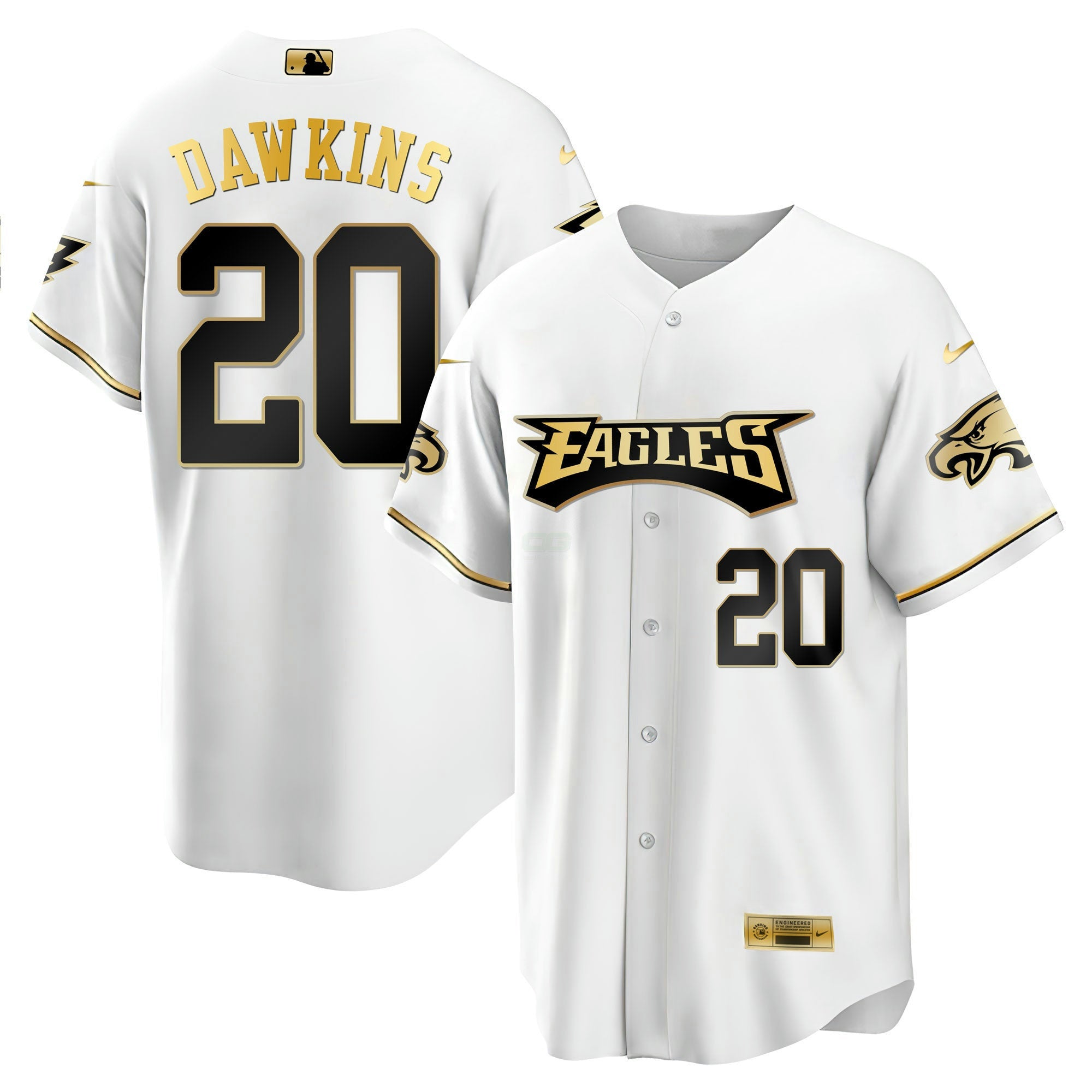 Camisa NFL Men’s Baseball Branca Dourada & Preta Dourada