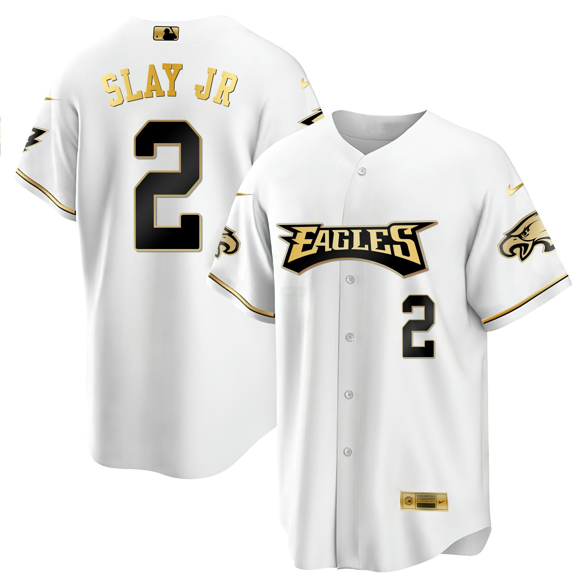 Camisa NFL Men’s Baseball Branca Dourada & Preta Dourada