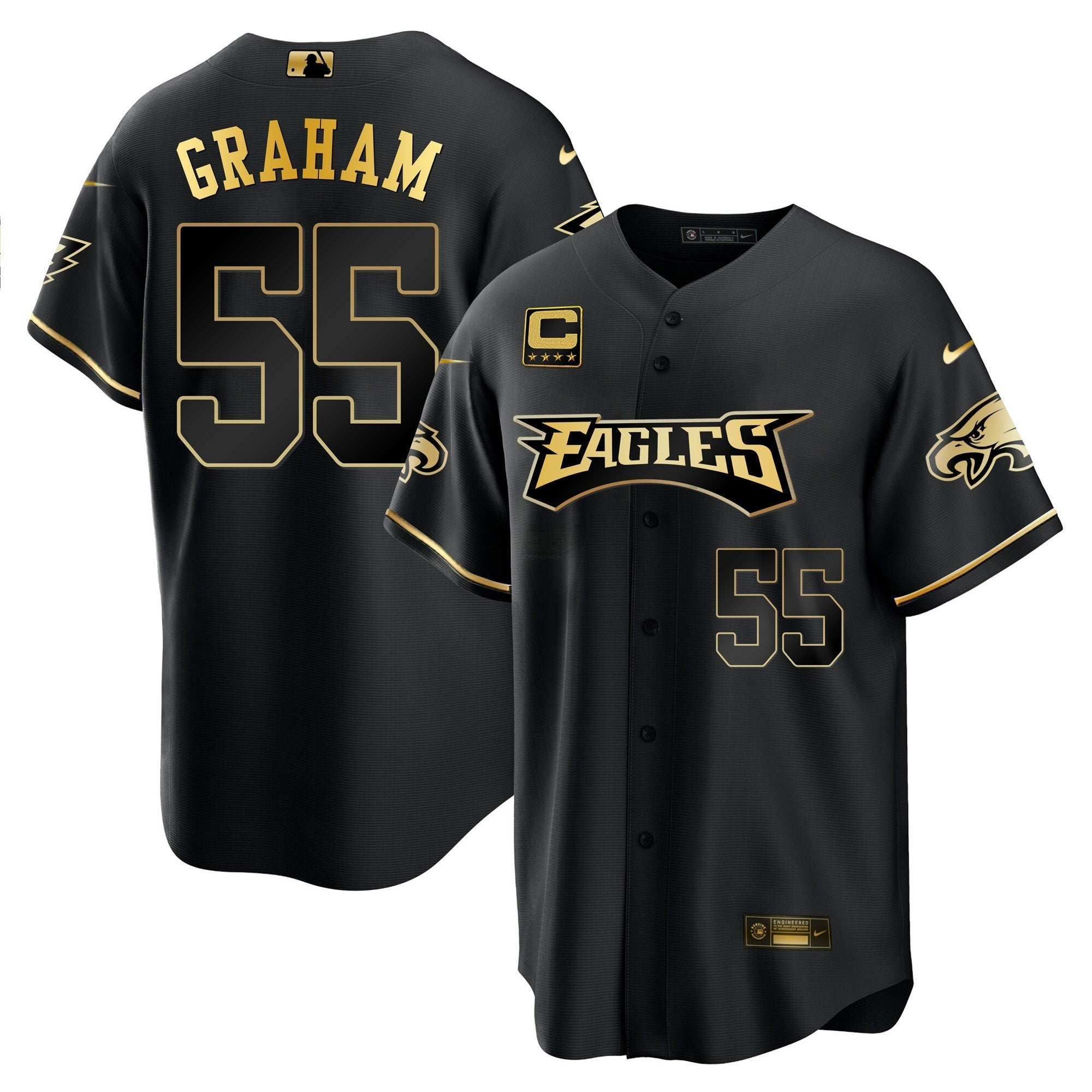 Camisa NFL Men’s Baseball Branca Dourada & Preta Dourada